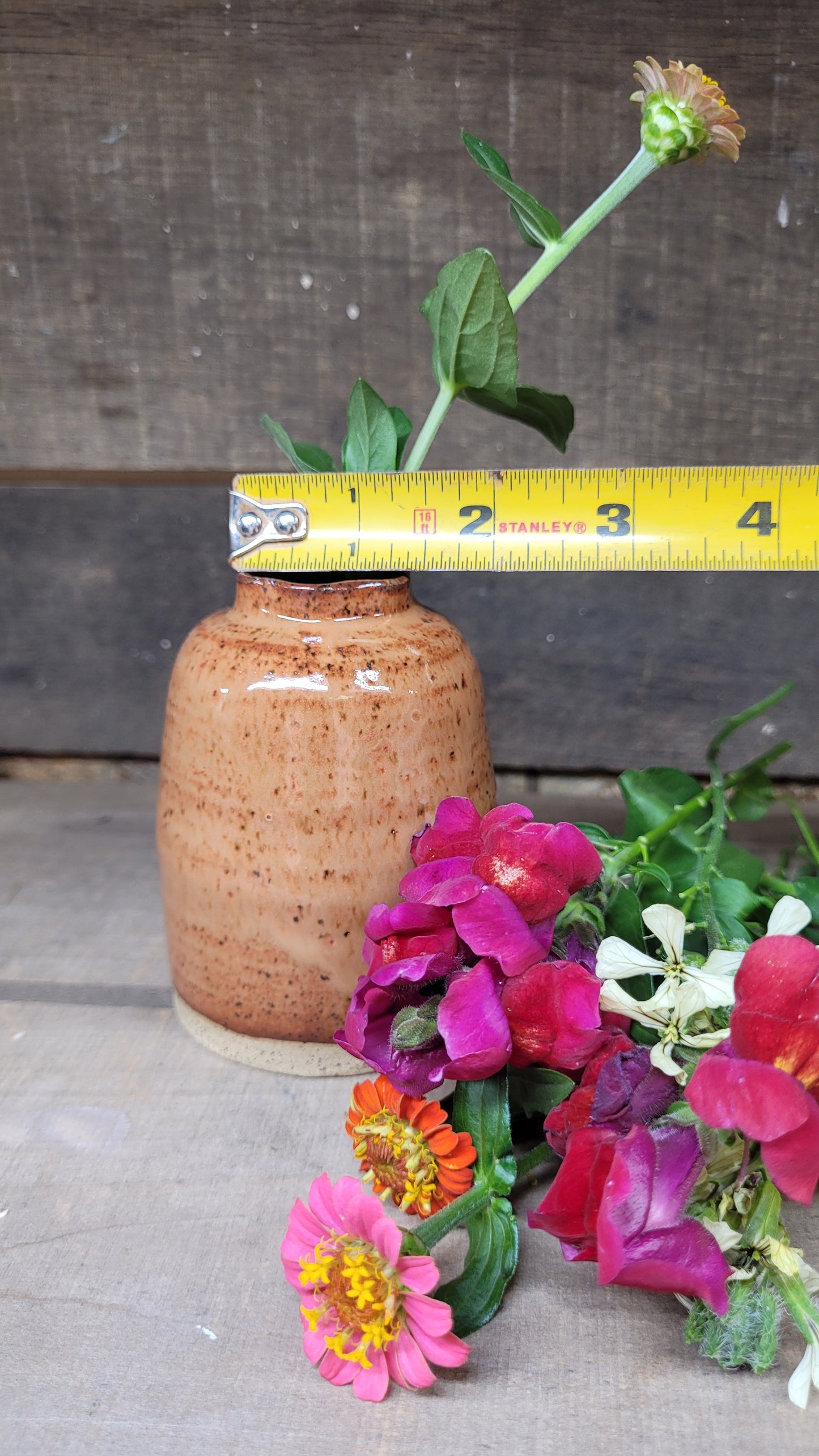 Orange Fluted Bud Vase