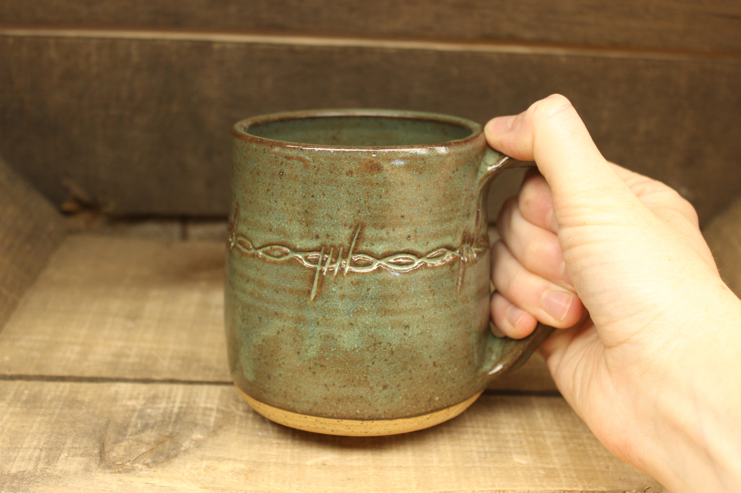 Matcha Barbed Wire Mug 17oz