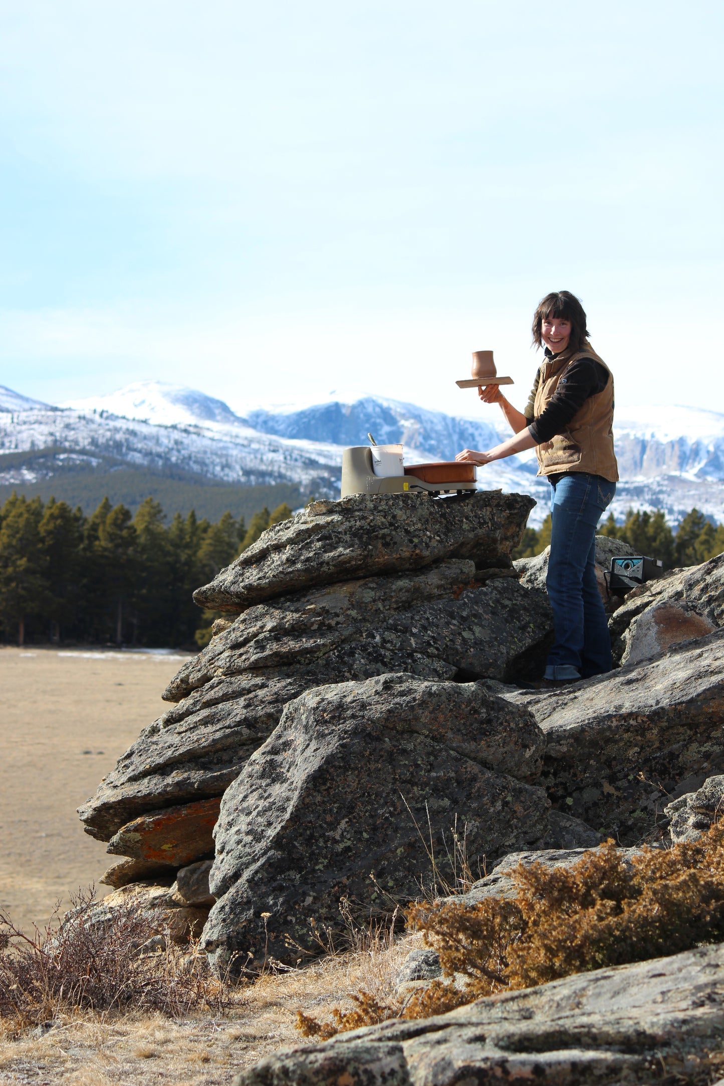 Mountain Thrown Textured Forest Mountain Mug 16oz #1