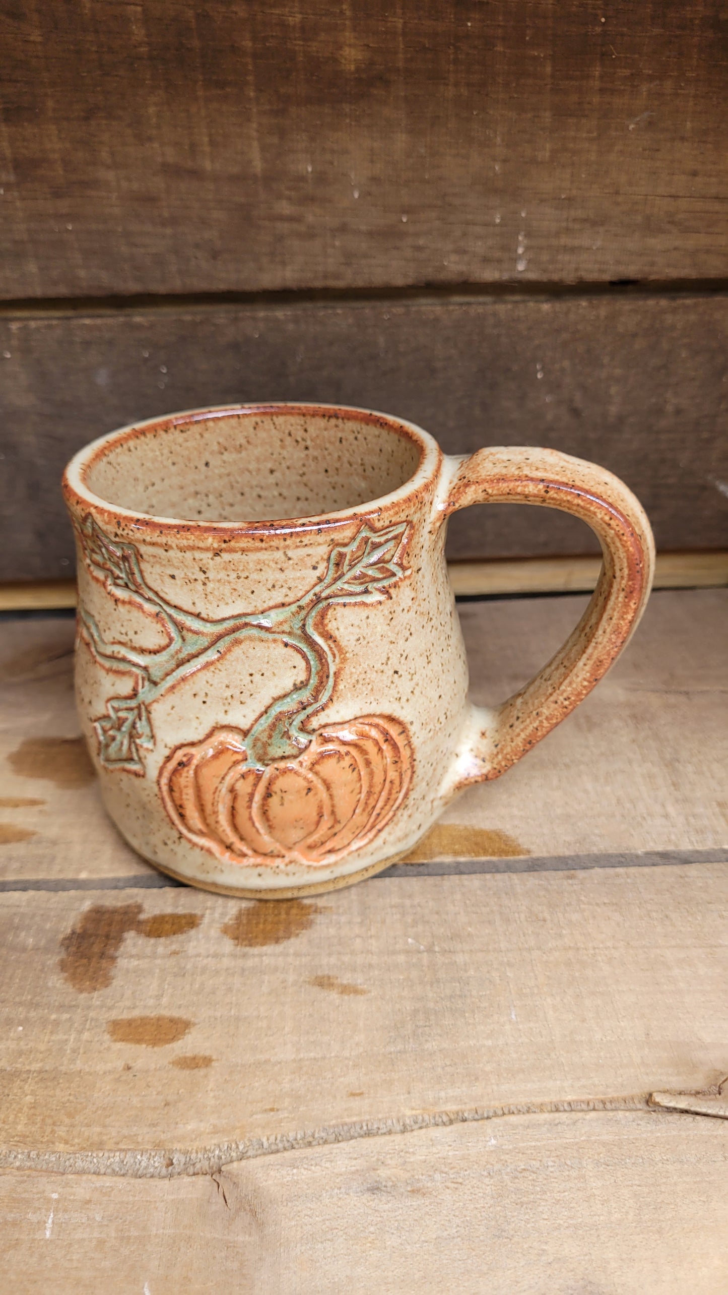 Mountain Thrown Pumpkin Vine Mug 13oz