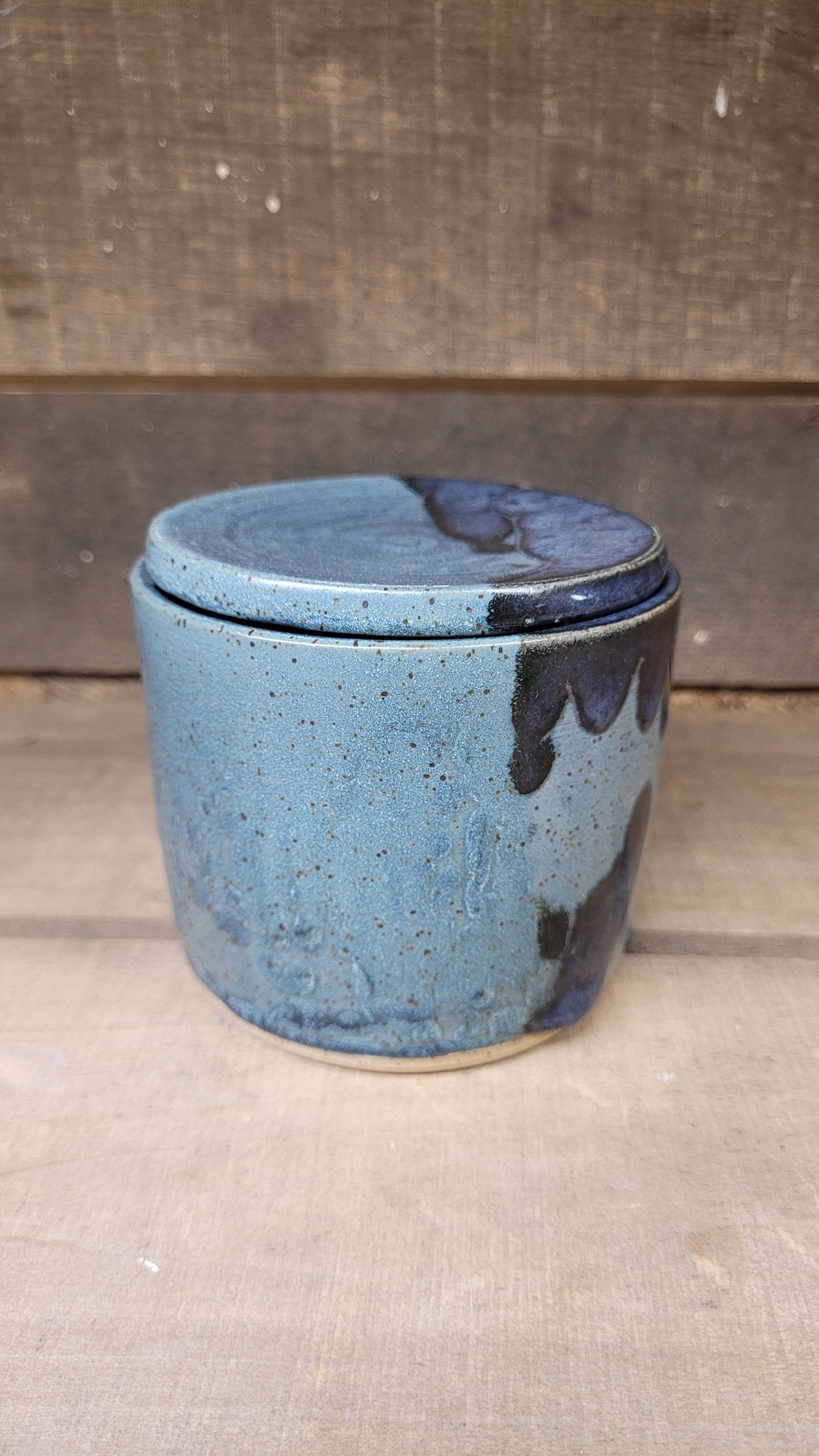 Blue Drip Butter bell - slight imperfections