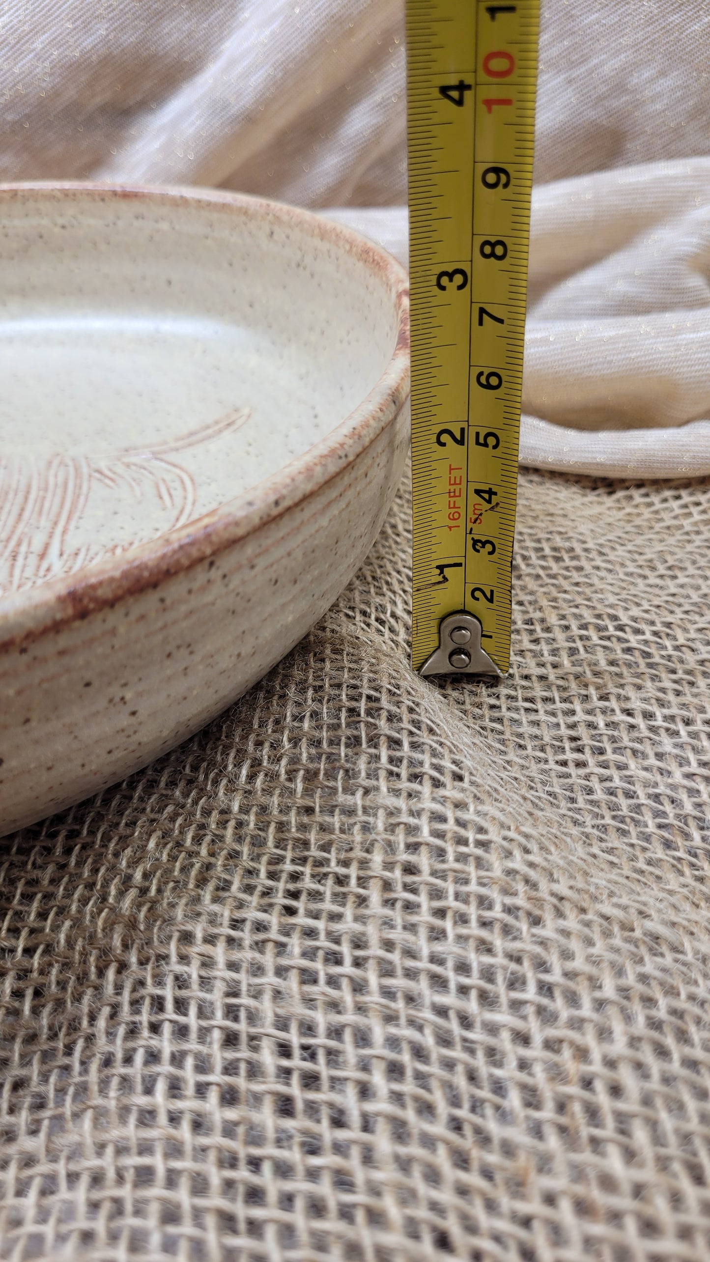 Handcarved Highlander Wheelthrown 9in pie plate