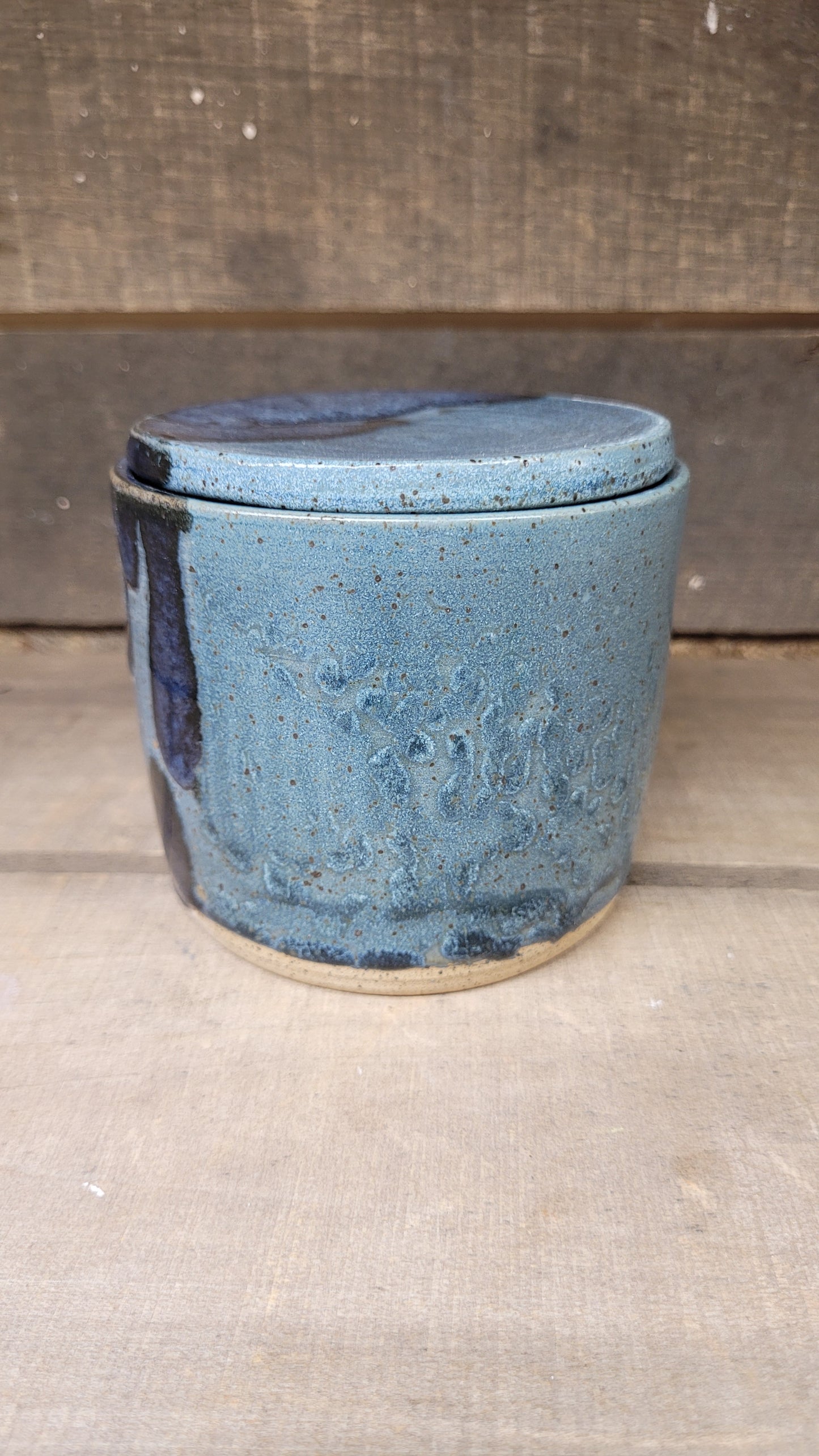 Blue Drip Butter bell - slight imperfections