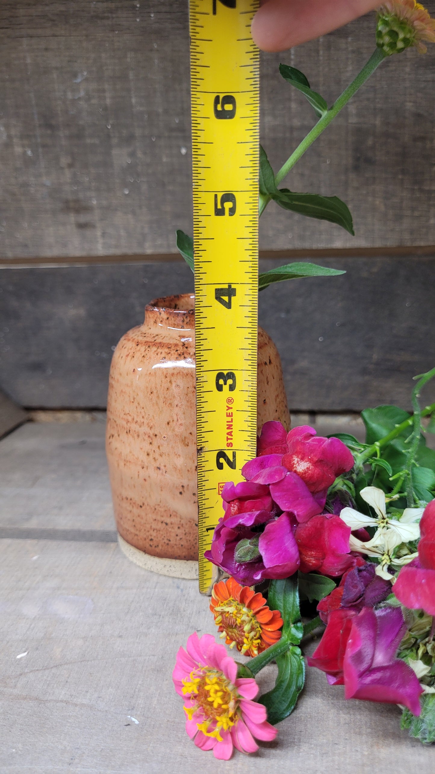 Orange Fluted Bud Vase