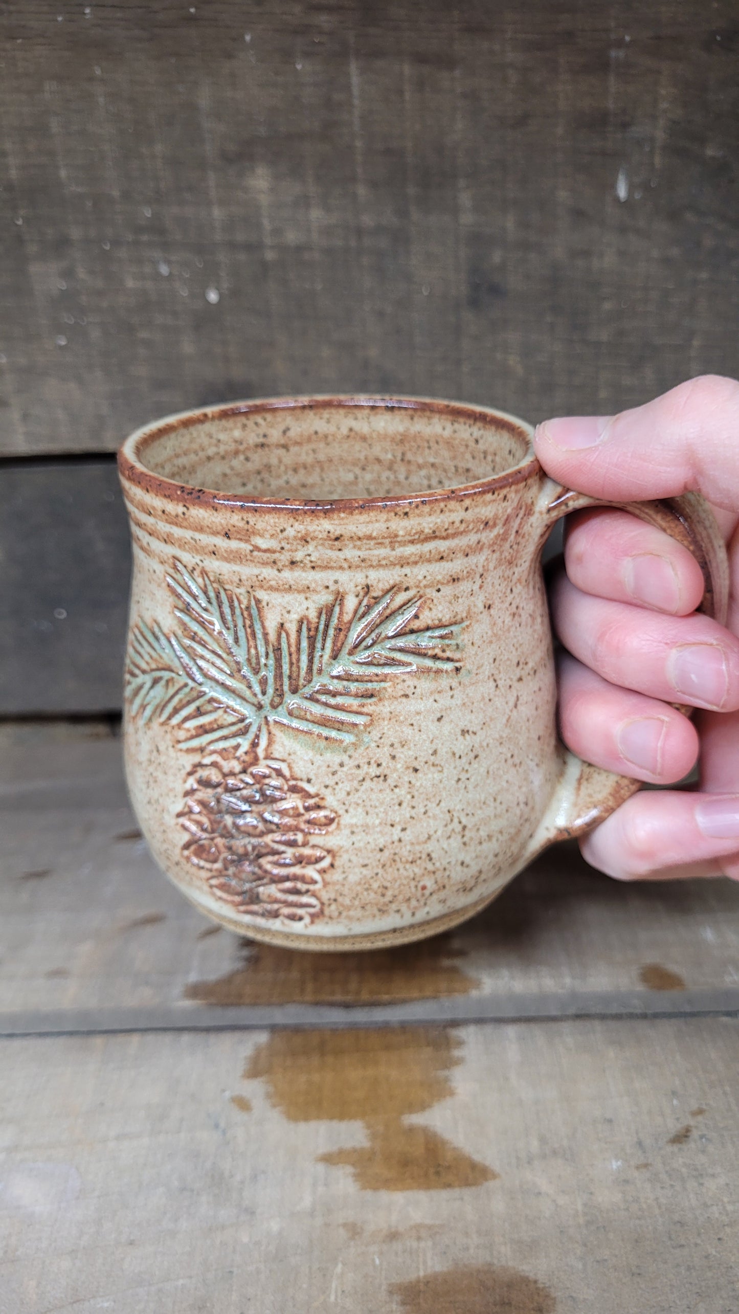 Mountain Thrown Pine Bough Mug 12oz