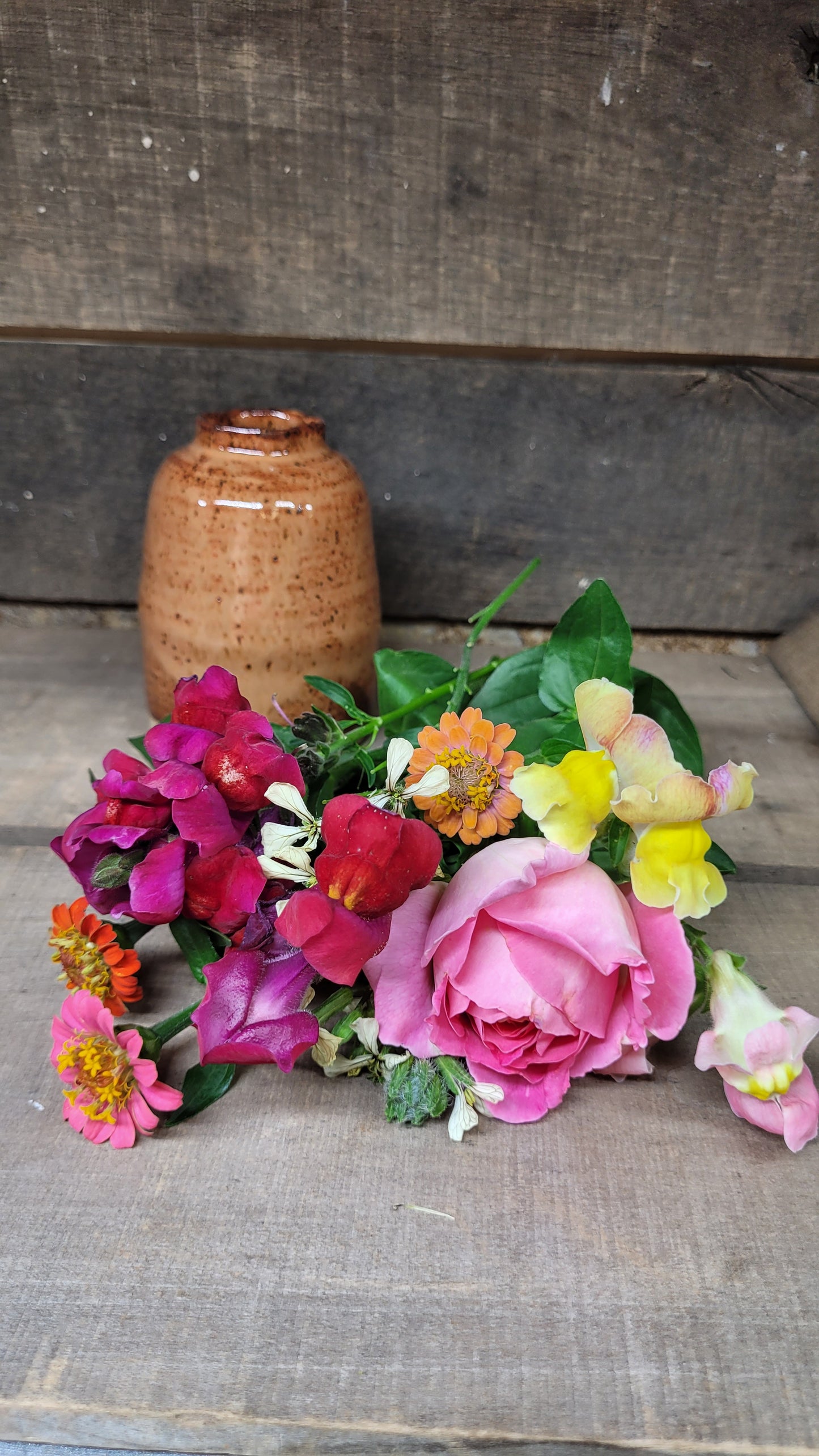 Orange Fluted Bud Vase