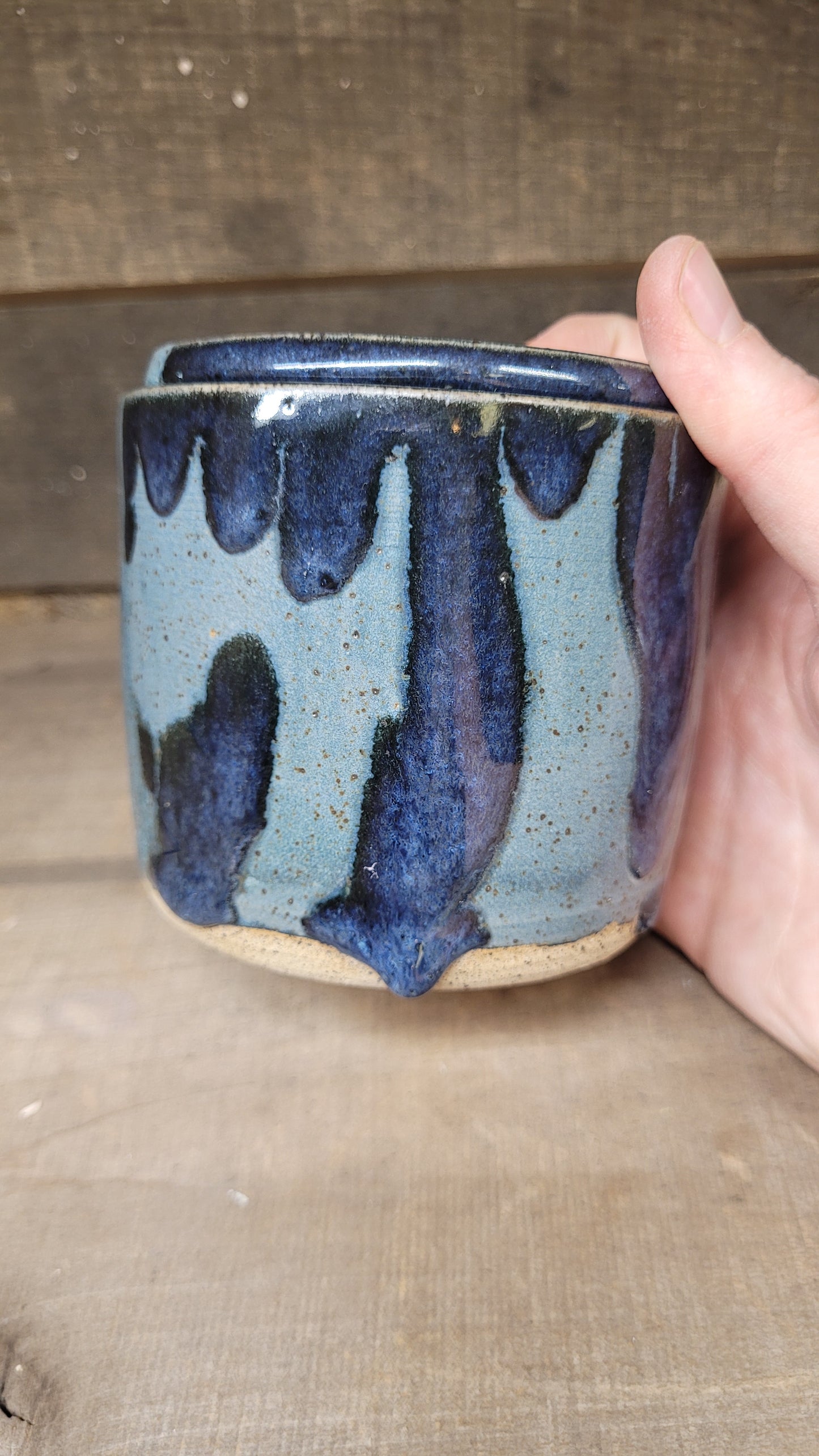 Blue Drip Butter bell - slight imperfections