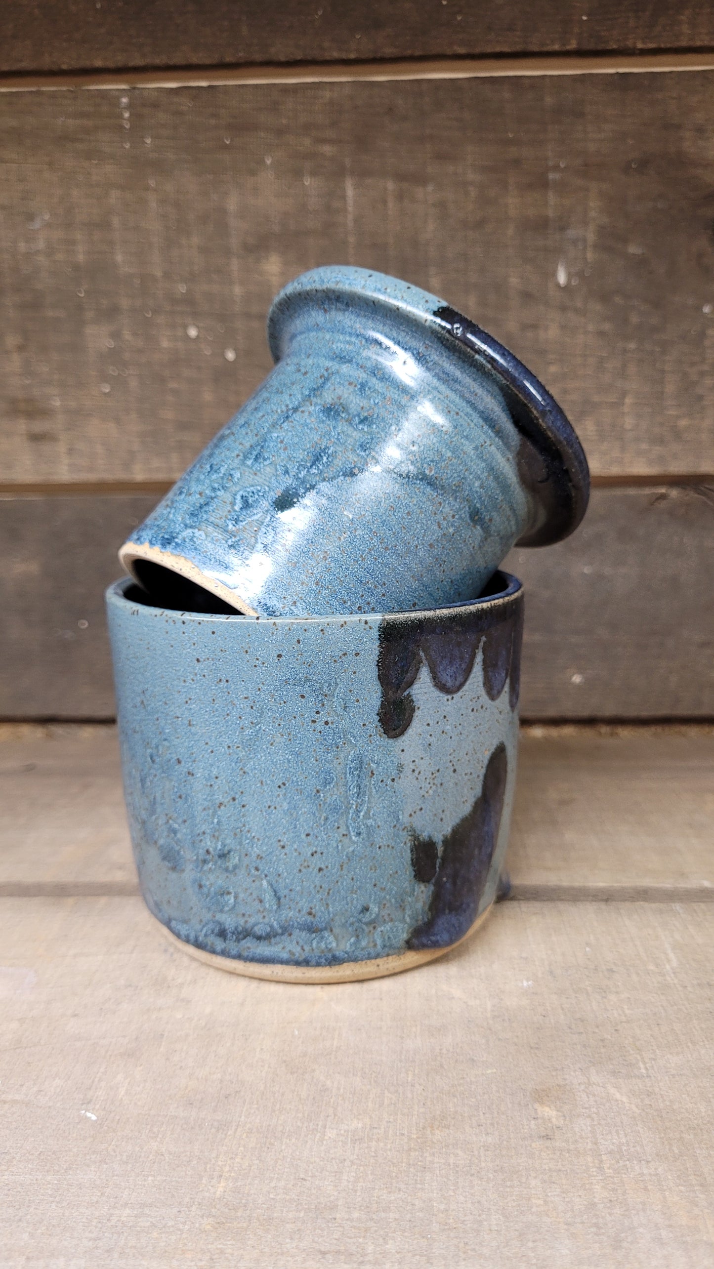 Blue Drip Butter bell - slight imperfections