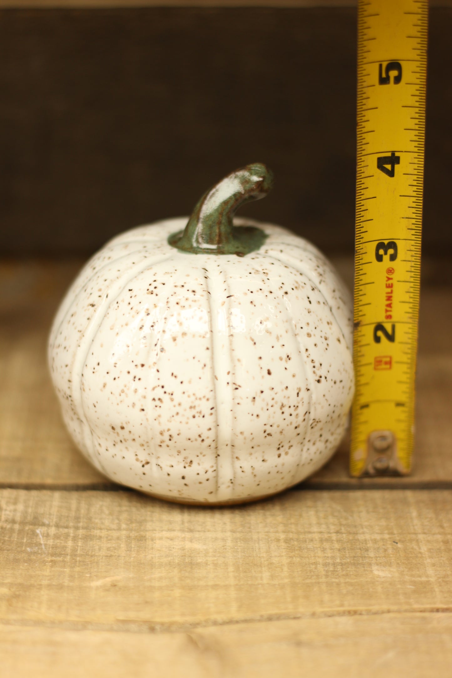 White Wheelthrown Hollow Pumpkin