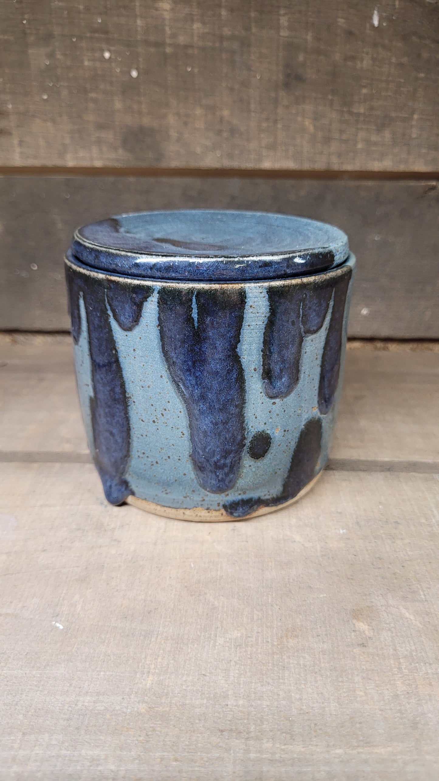 Blue Drip Butter bell - slight imperfections