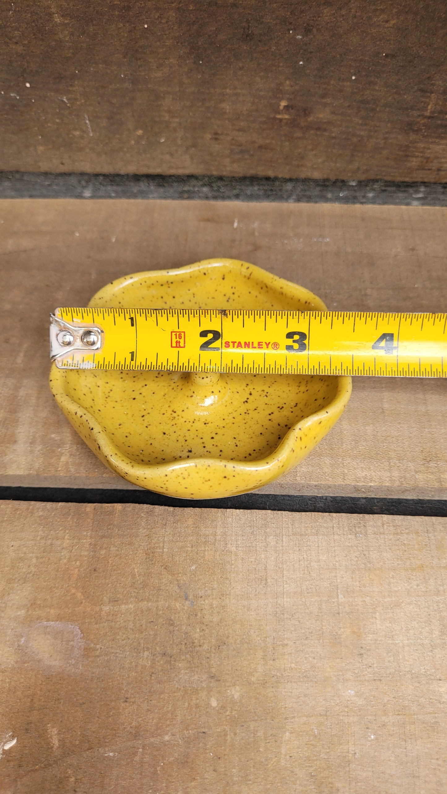 Speckled Yellow Fluted Ring Dish #2