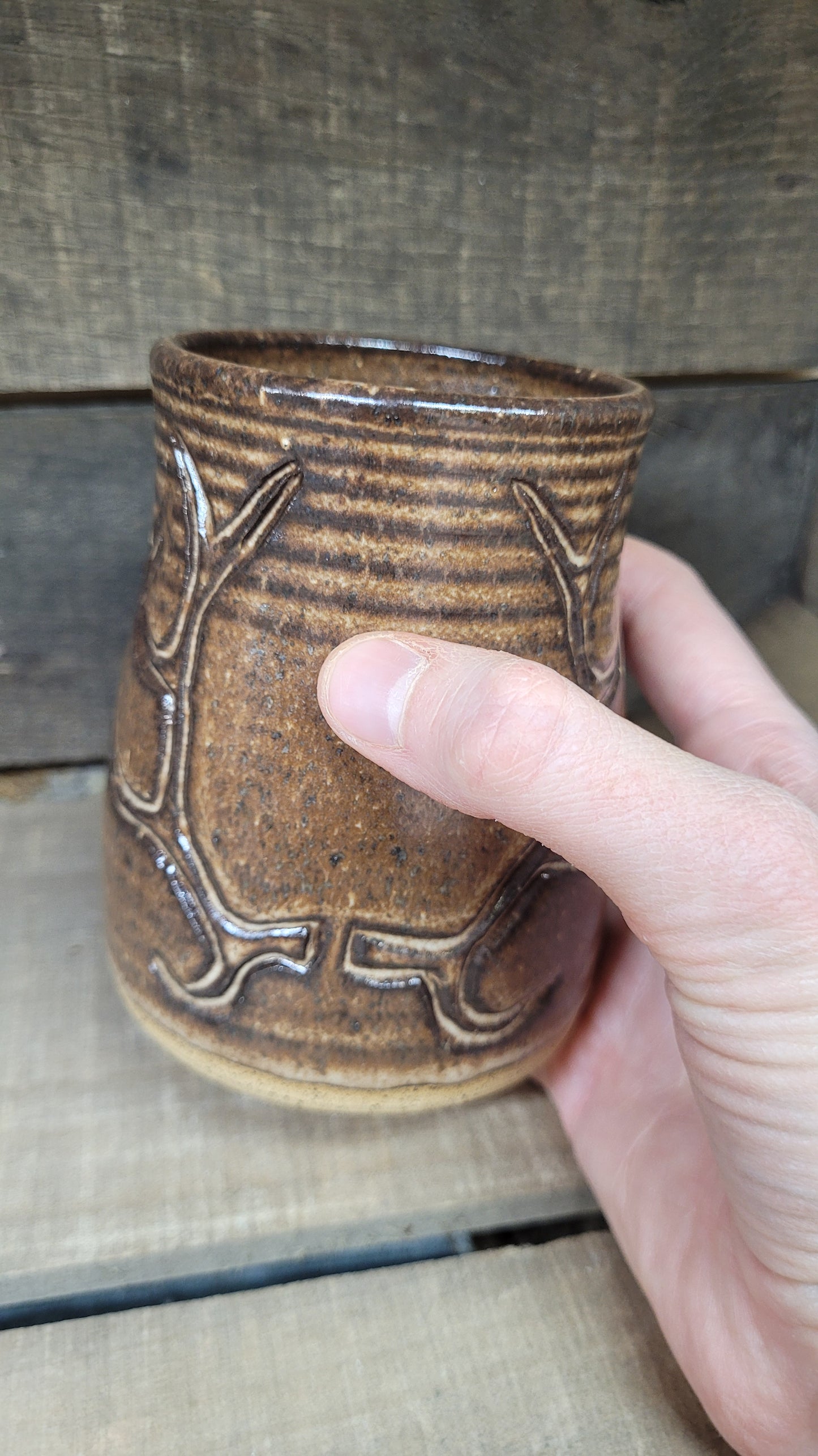 Mountain Thrown Brown Elk Antler Tumbler #2 14oz