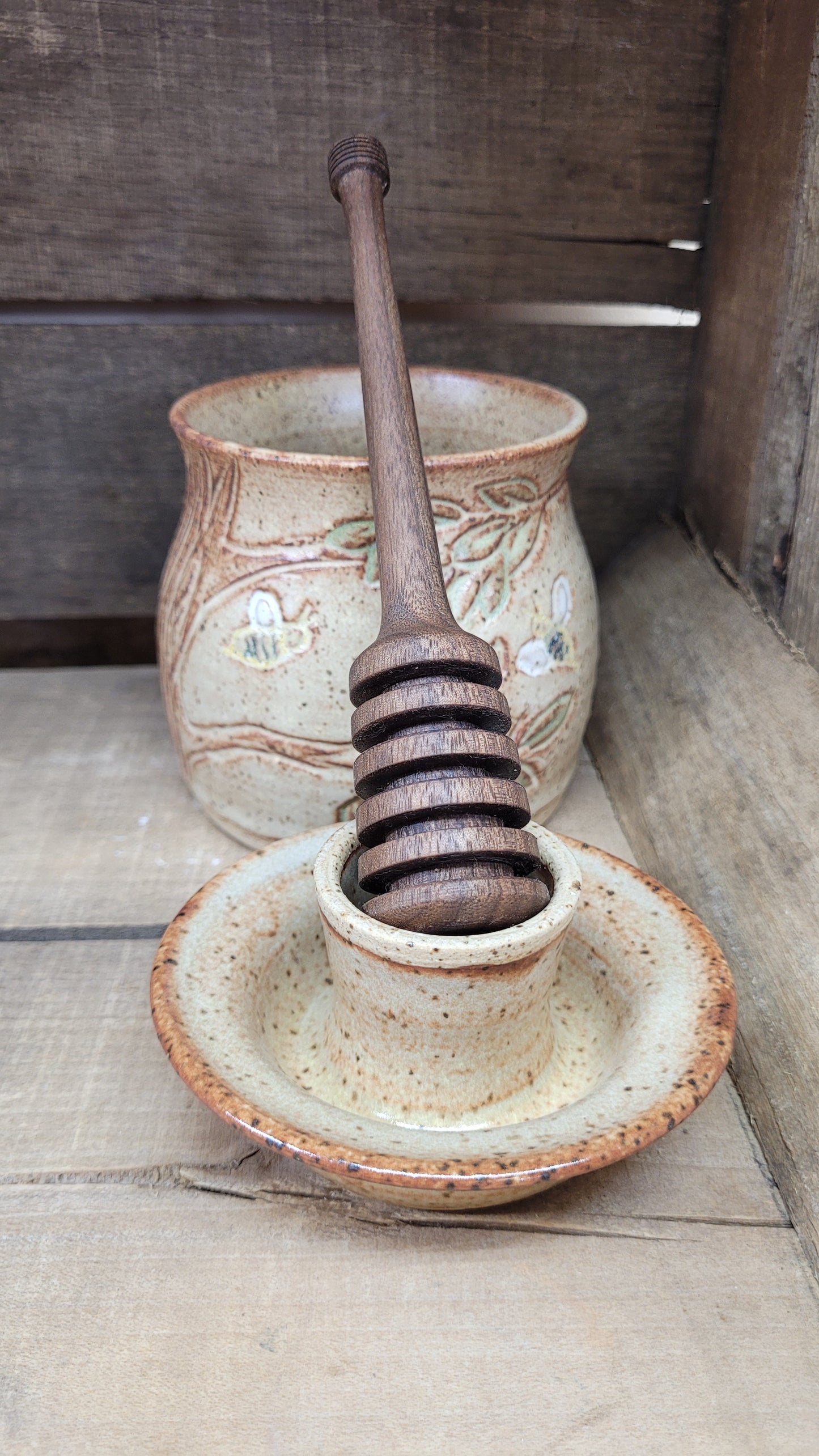 Hive in a Tree Honeypot with Handturned Honey Dipper *2nd Quality