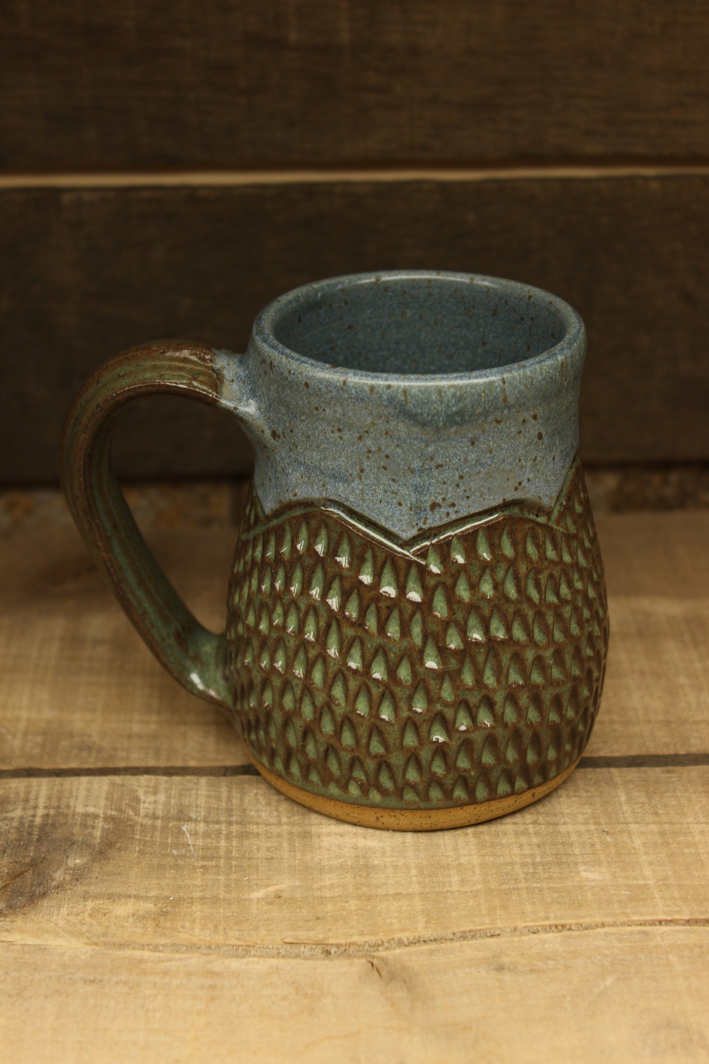 Mountain Thrown Textured Forest Mountain Mug 14oz