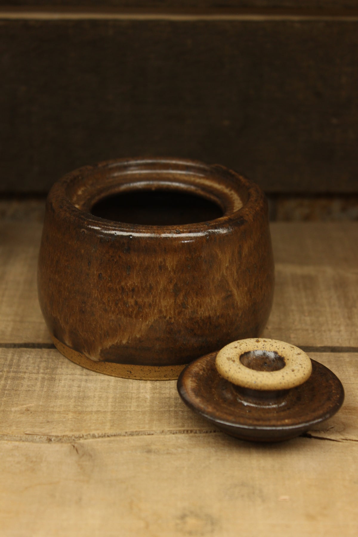 Cacao Wheelthrown Salt Cellar