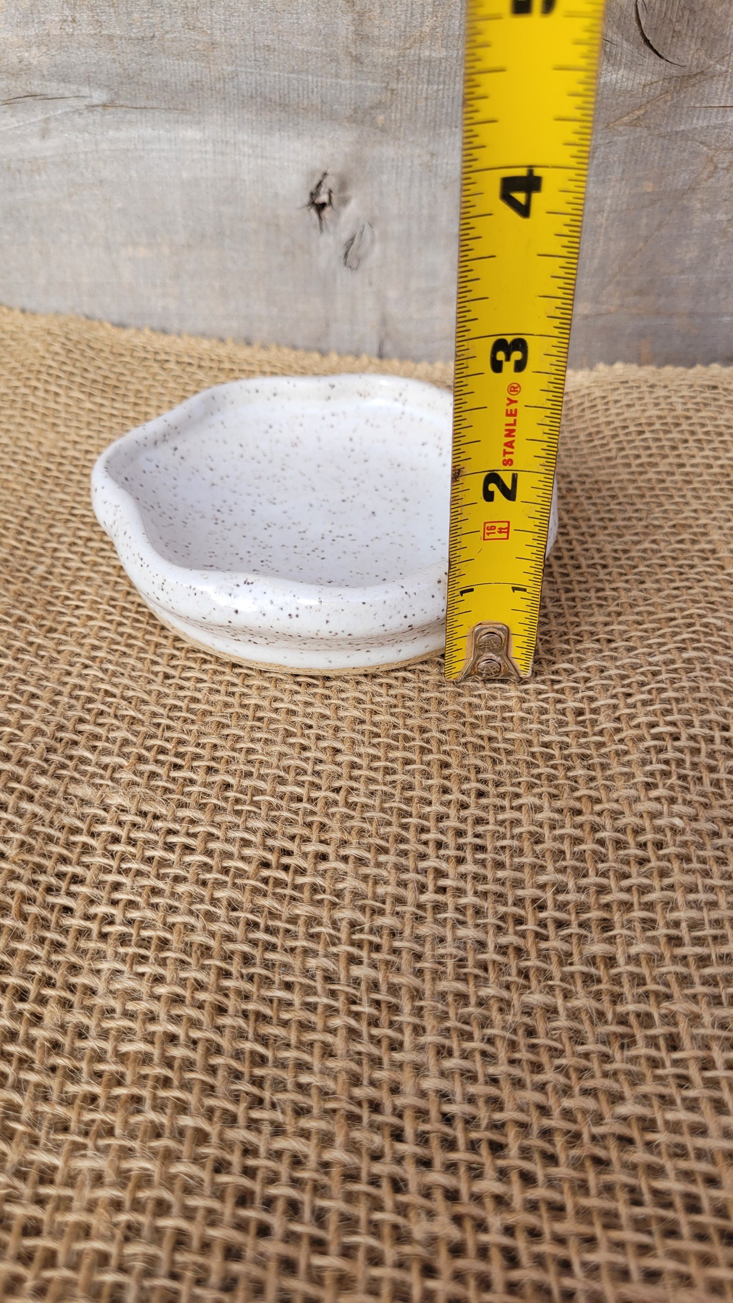 White Speckled Wheelthrown Fluted Small Dish