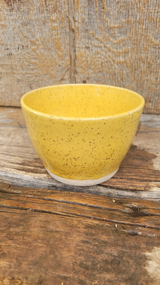 Yellow Speckled Wheelthrown Small Bowl