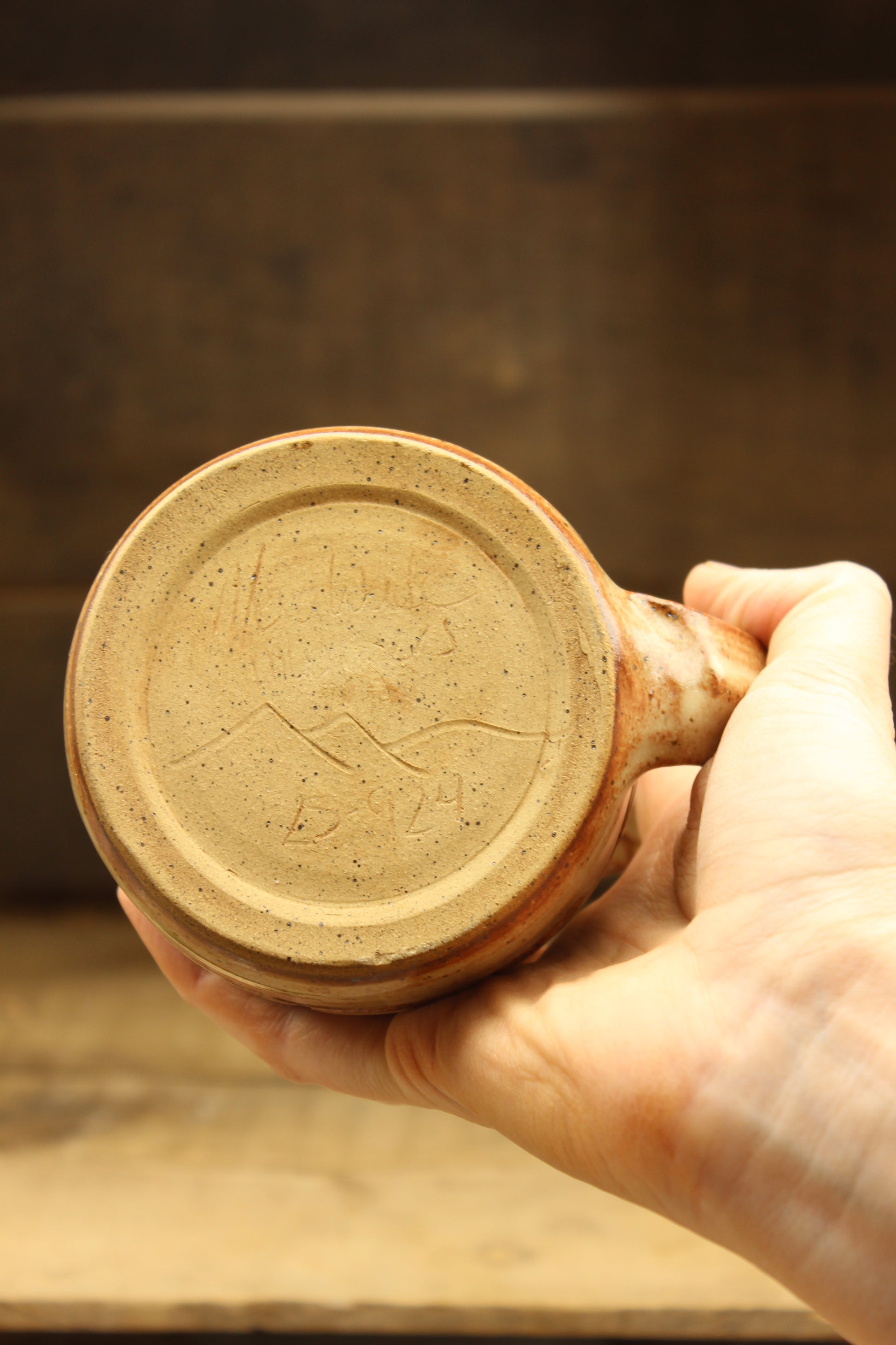 Mountain thrown mug bottom