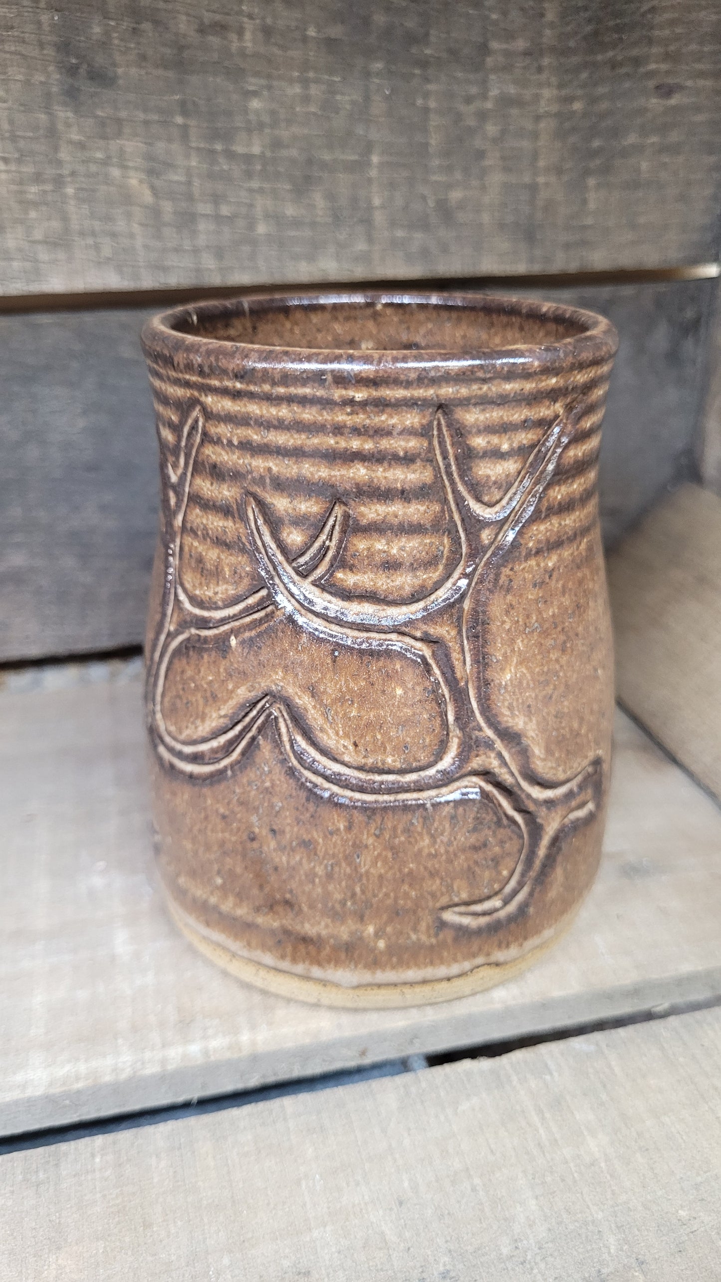 Mountain Thrown Brown Elk Antler Tumbler #2 14oz