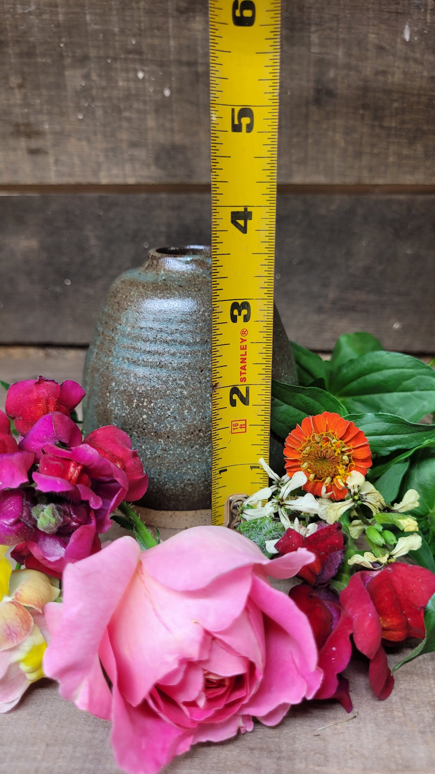 Rustic Green Bud Vase
