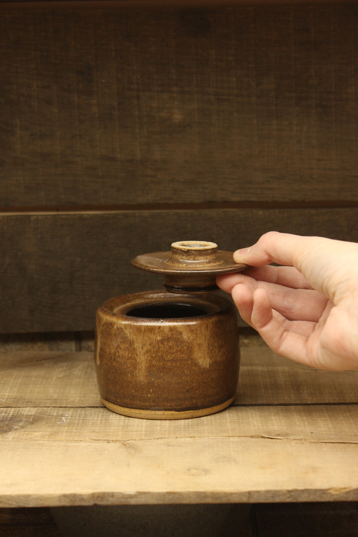 Cacao Wheelthrown Salt Cellar