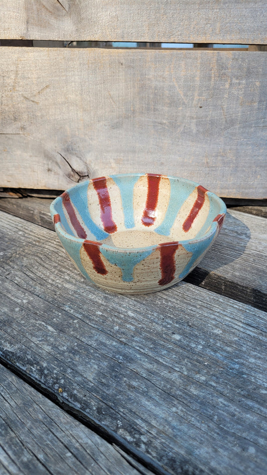 Rustic Americana Fluted Drip Small Bowl