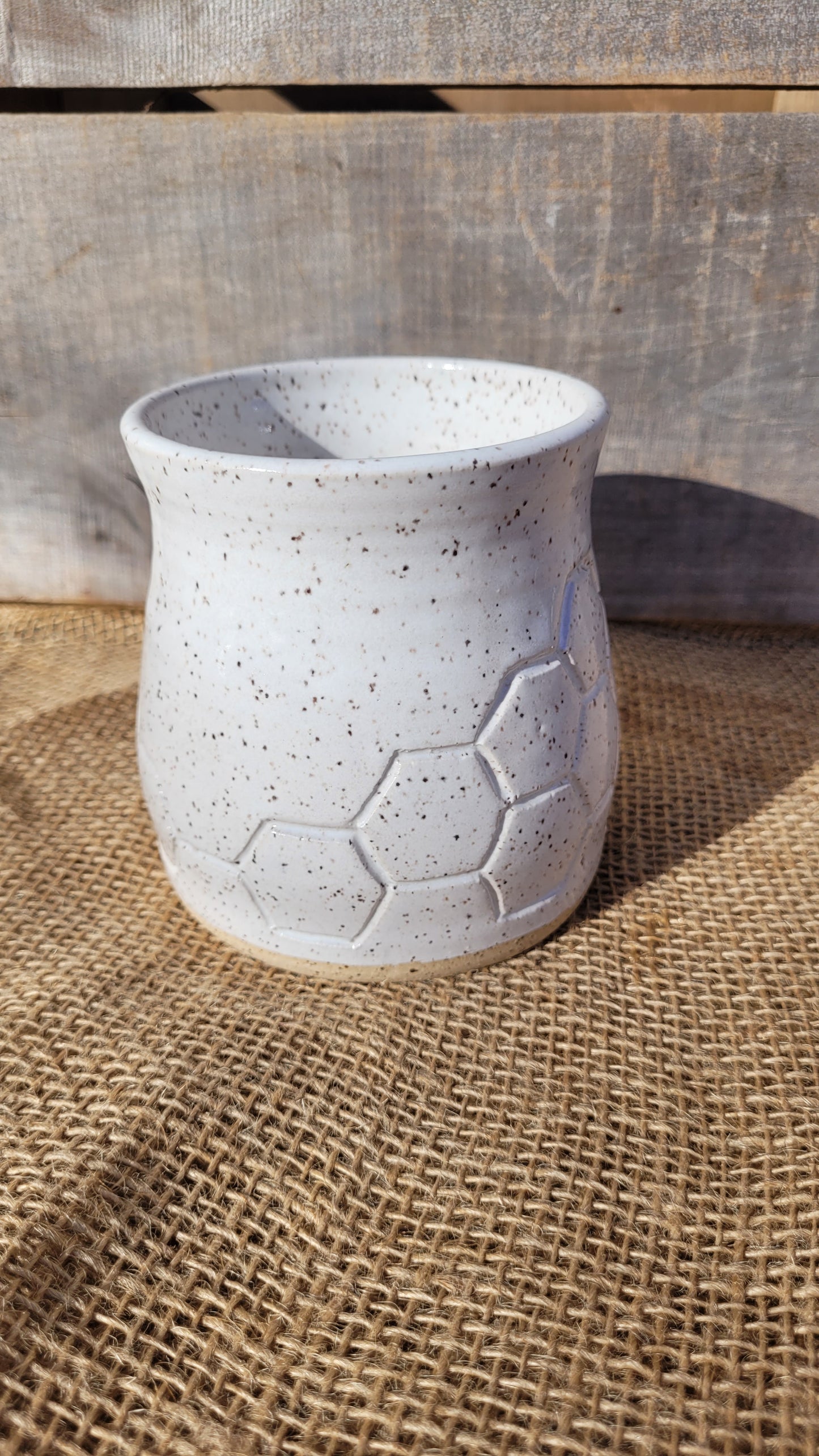 White Speckled Honeycomb Tumbler 20oz