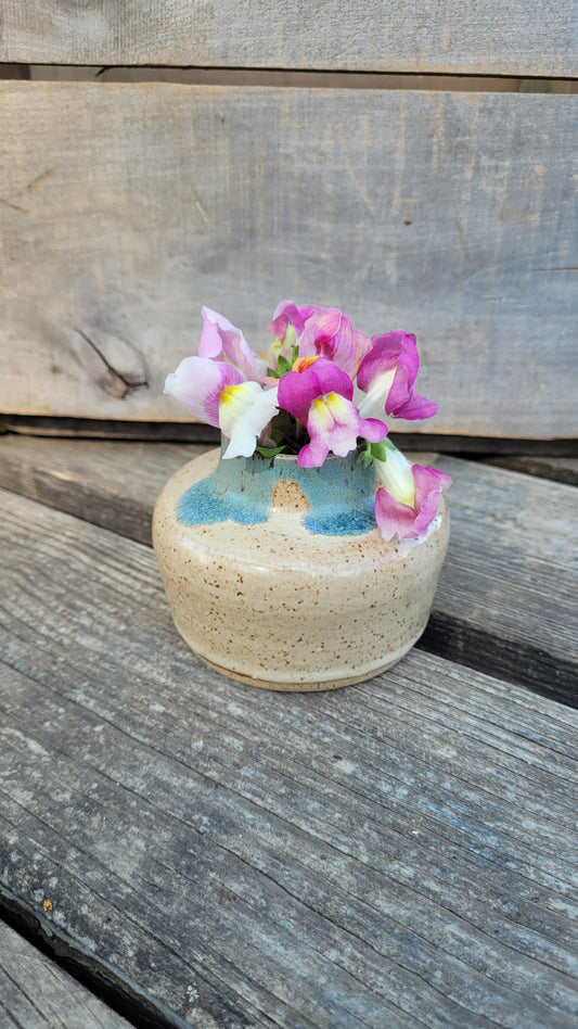 Small Chai & Sky Drip Bud Vase