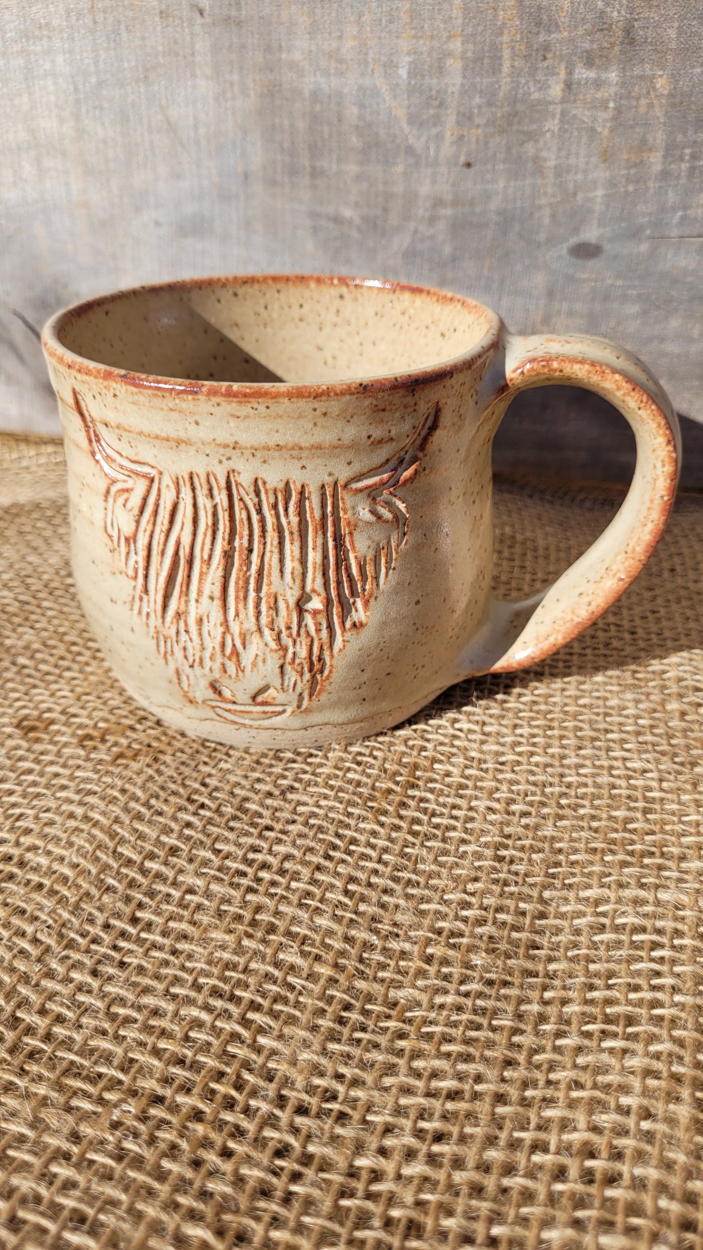 Chai Handcarved Highlander Wheelthrown Cappuccino Mug 16oz