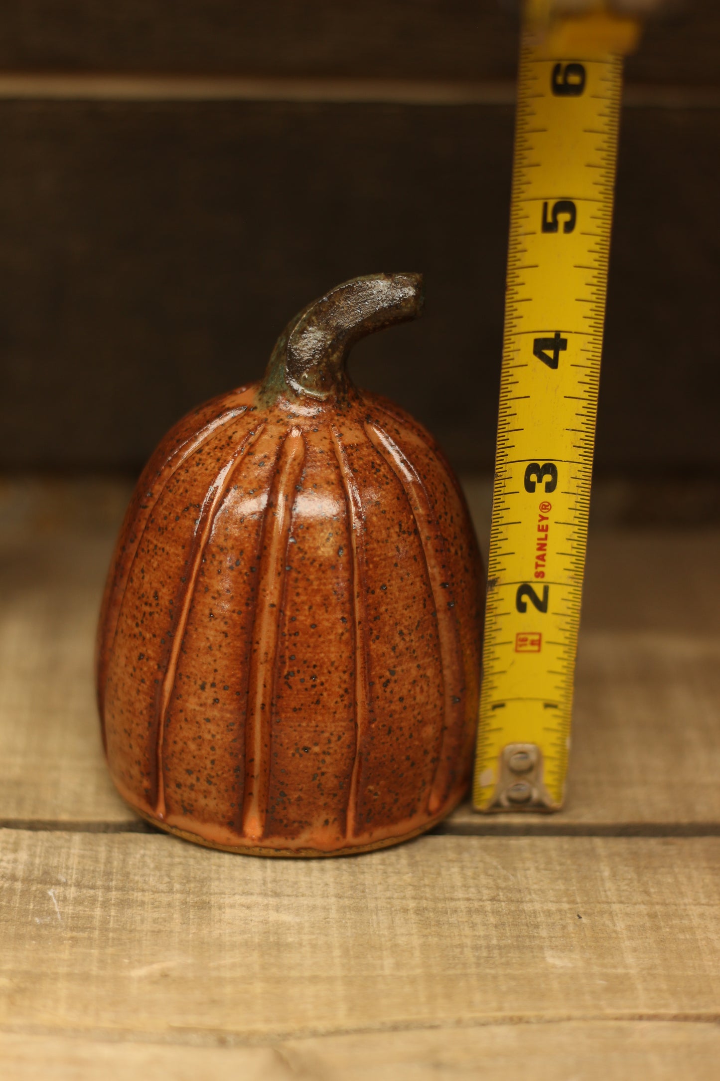 Orange Wheelthrown Hollow Pumpkin
