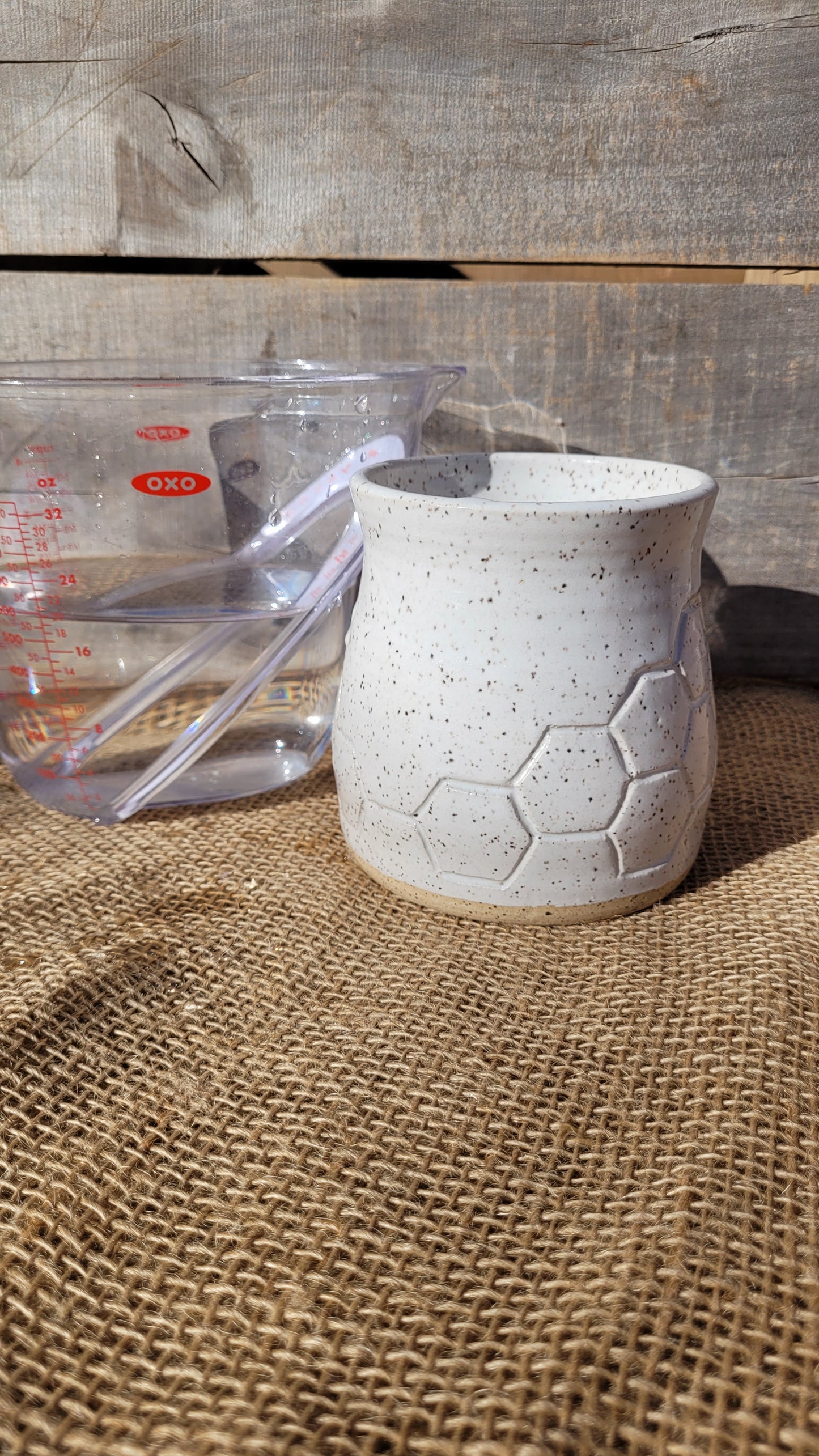 White Speckled Honeycomb Tumbler 20oz