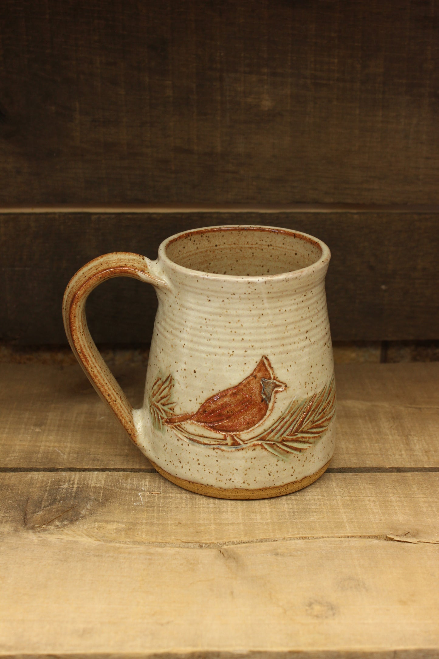 Snowy Cardinal Pine Bough Mug #2 22oz