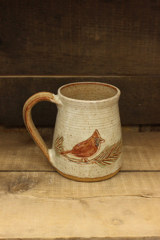 Snowy Cardinal Pine Bough Mug #2 22oz