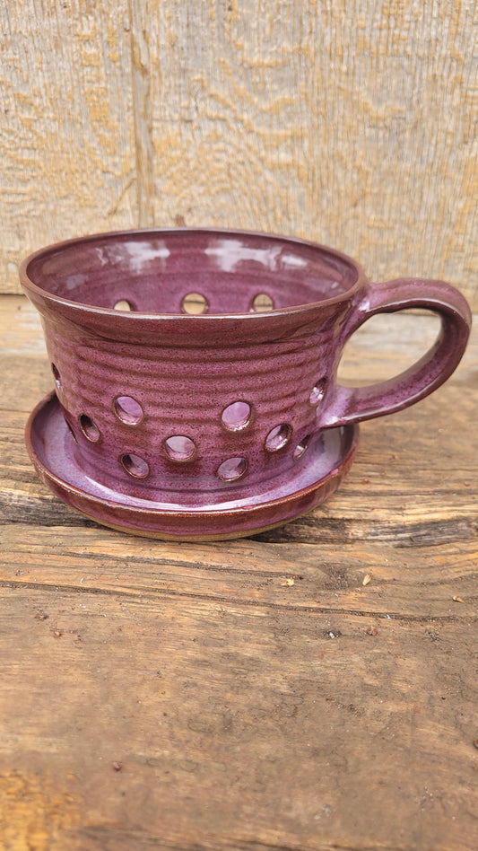 Purple Wheelthrown Berry Bowl