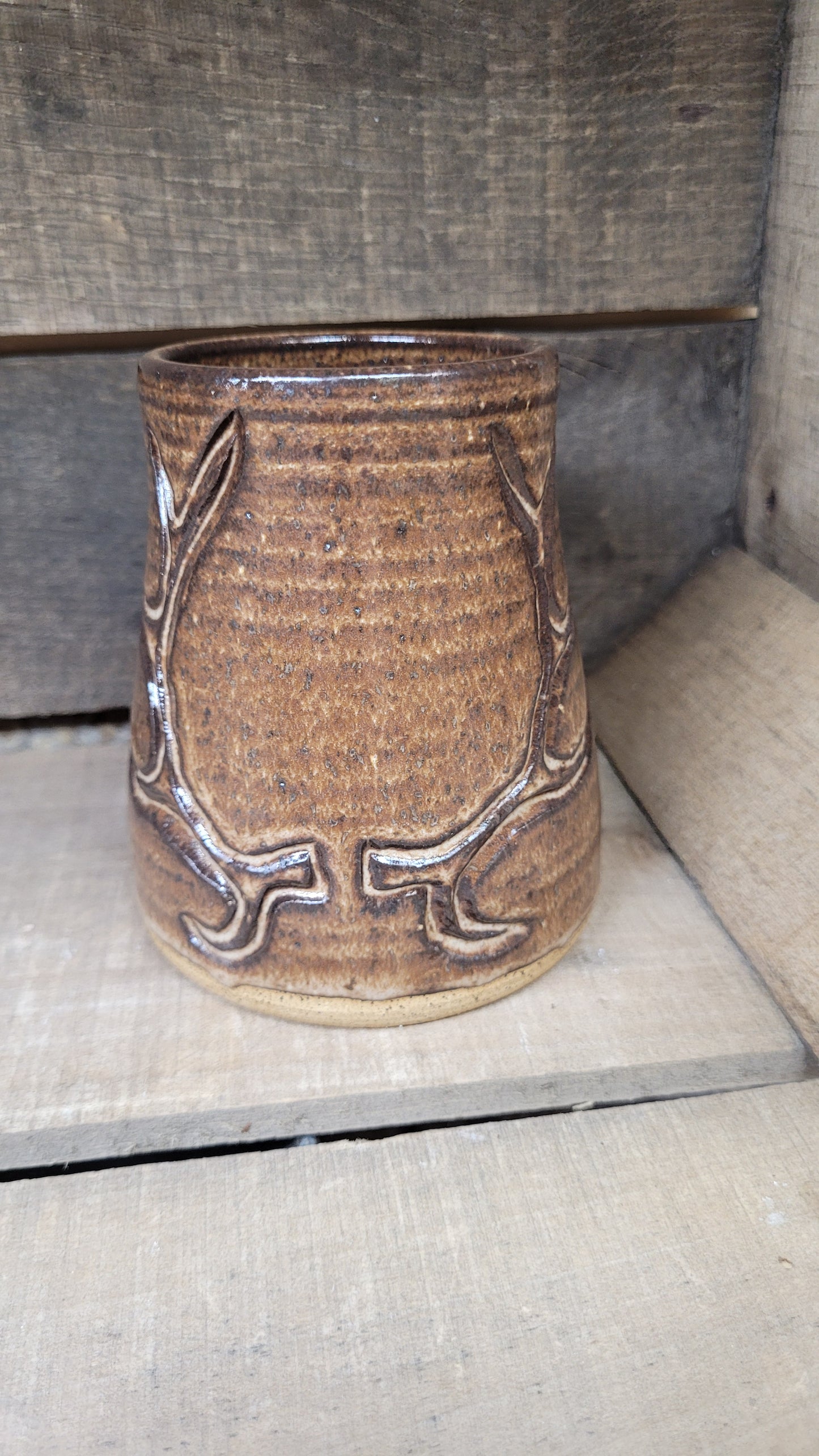 Mountain Thrown Brown Elk Antler Tumbler #1 13oz