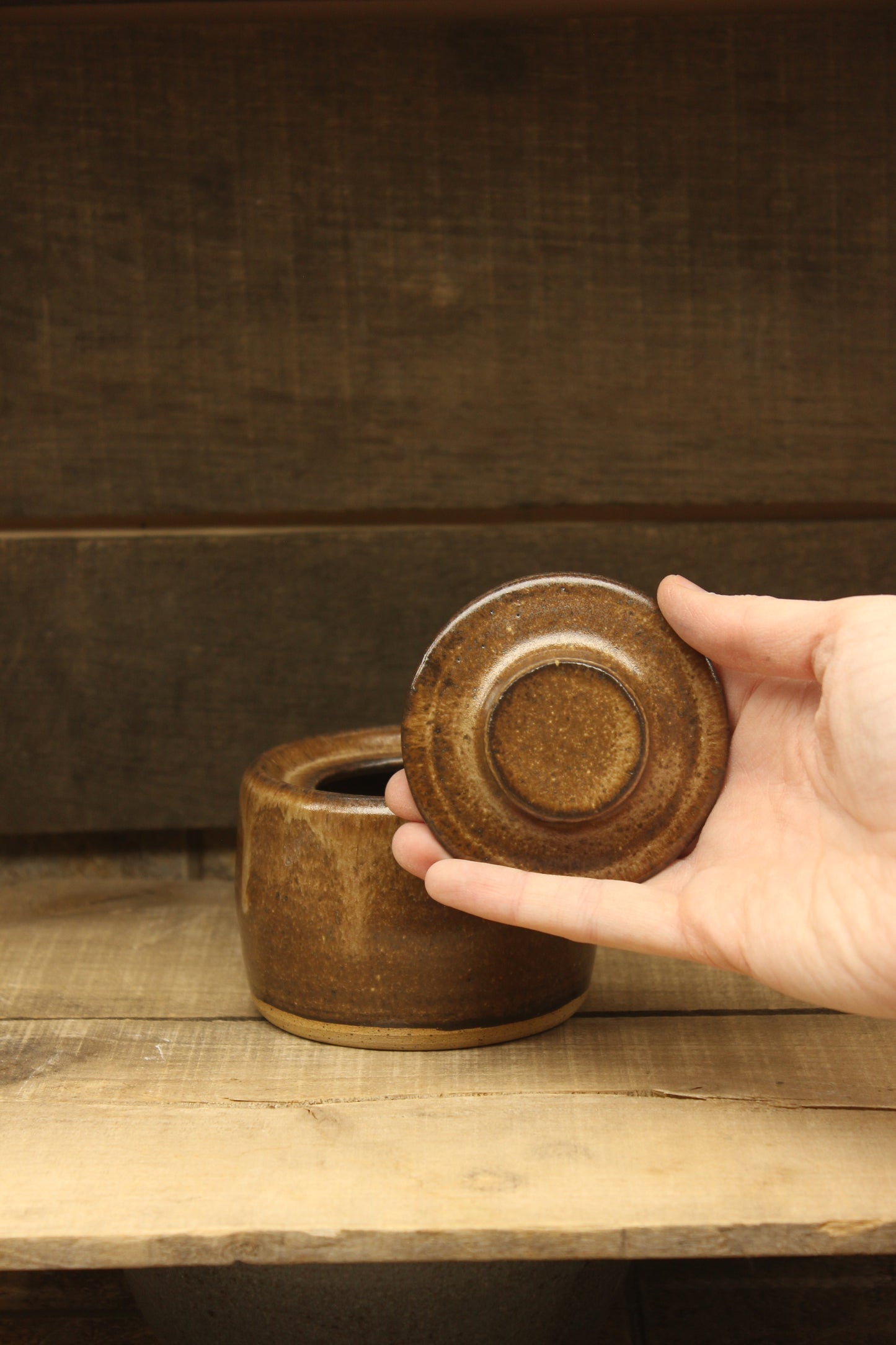 Cacao Wheelthrown Salt Cellar