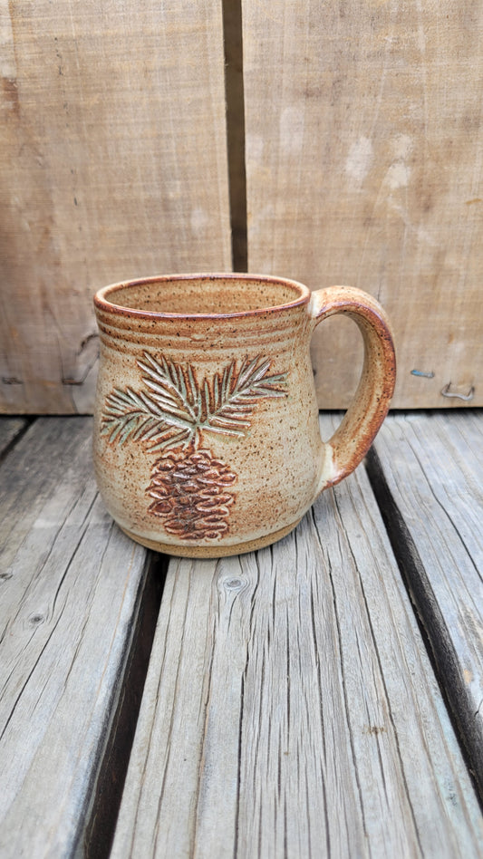 Mountain Thrown Pine Bough Mug 12oz