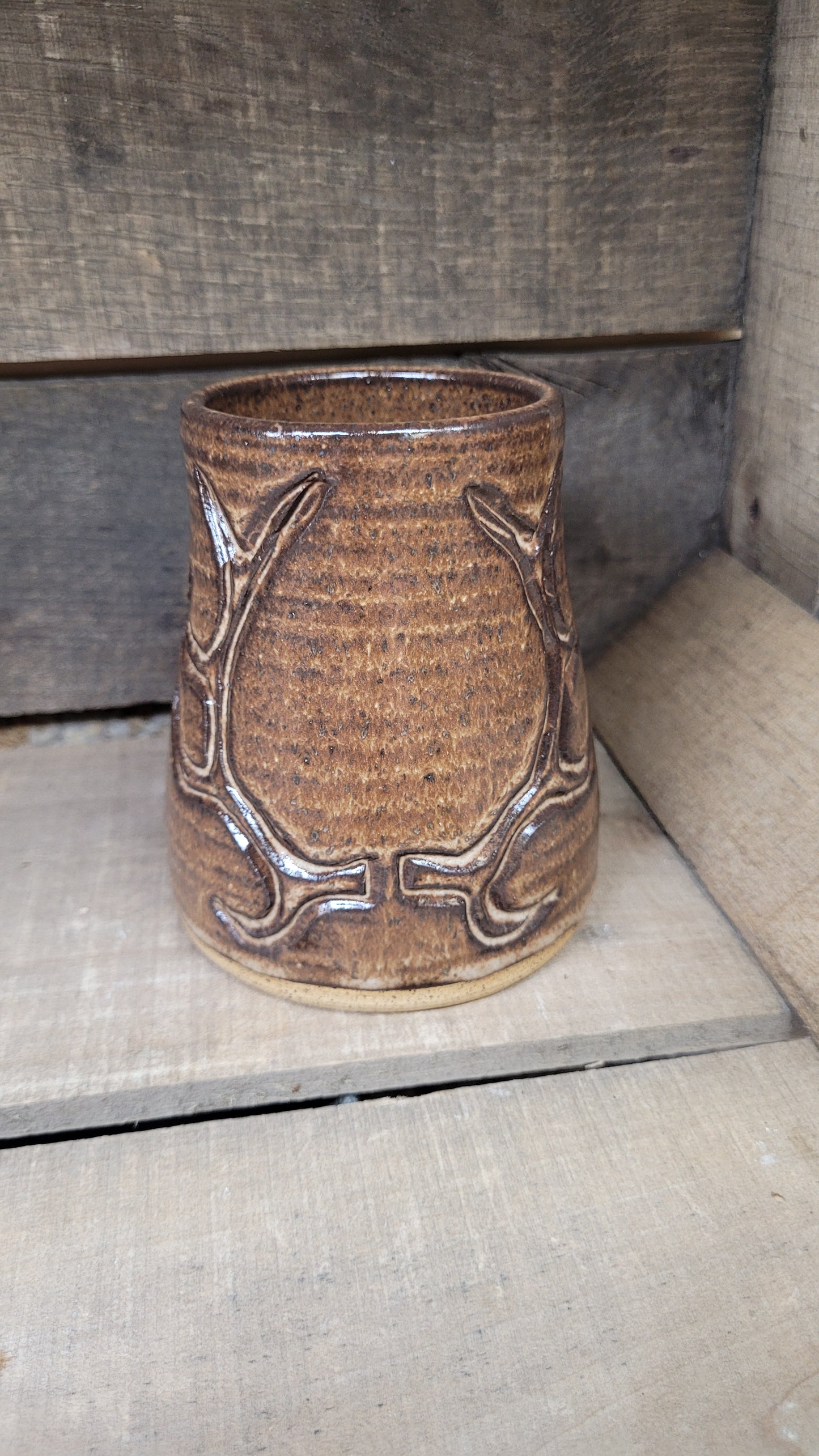 Mountain Thrown Brown Elk Antler Tumbler #1 13oz