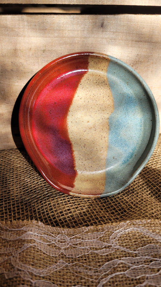 Rustic Patriotic Wheelthrown Spoonrest