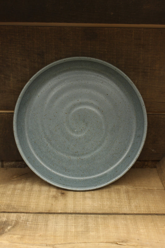 Wheelthrown Blue Swirl Plate