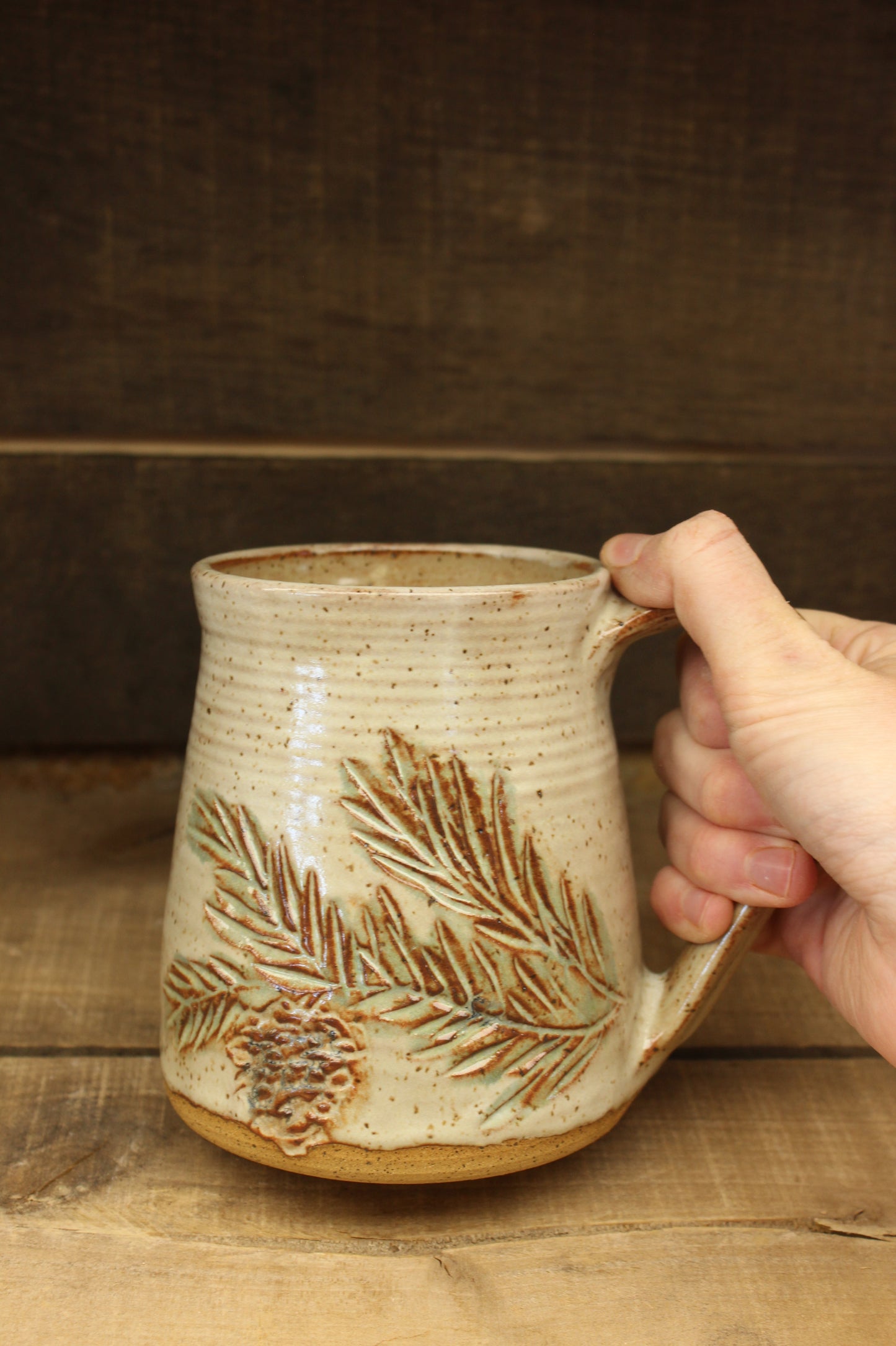 Snowy Cardinal Pine Bough Mug #2 22oz