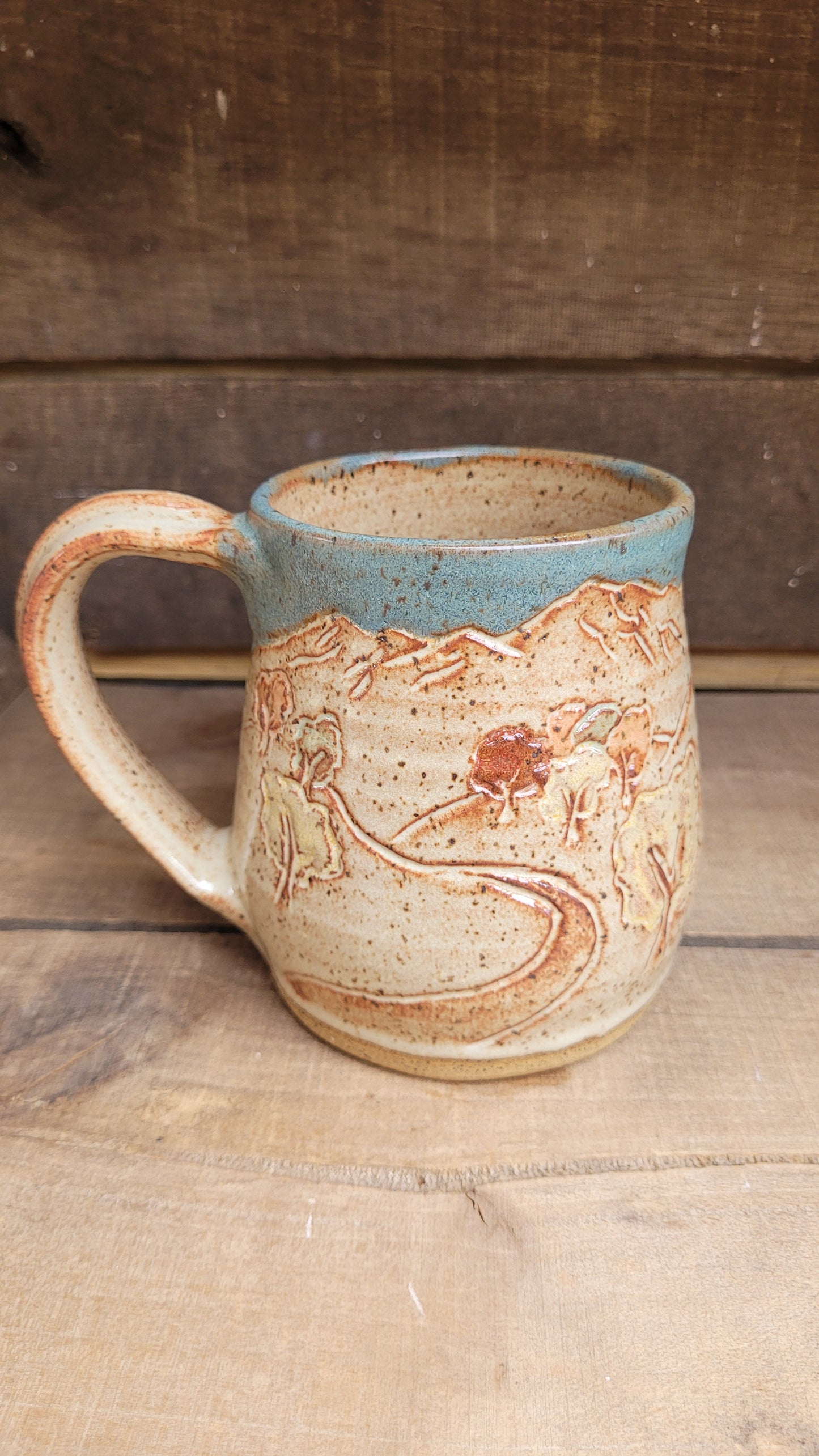 Mountain Thrown Autumn Color Mug 16oz