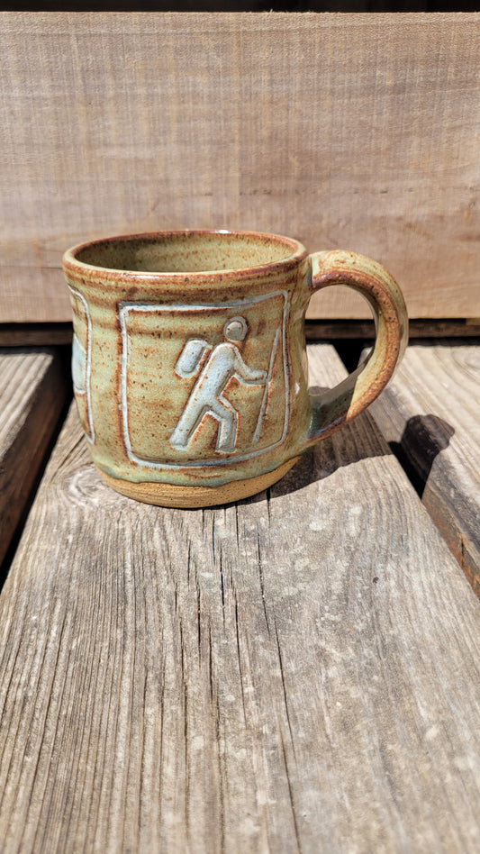 Mountain Thrown Hike, Fish, Camp Mug 10oz