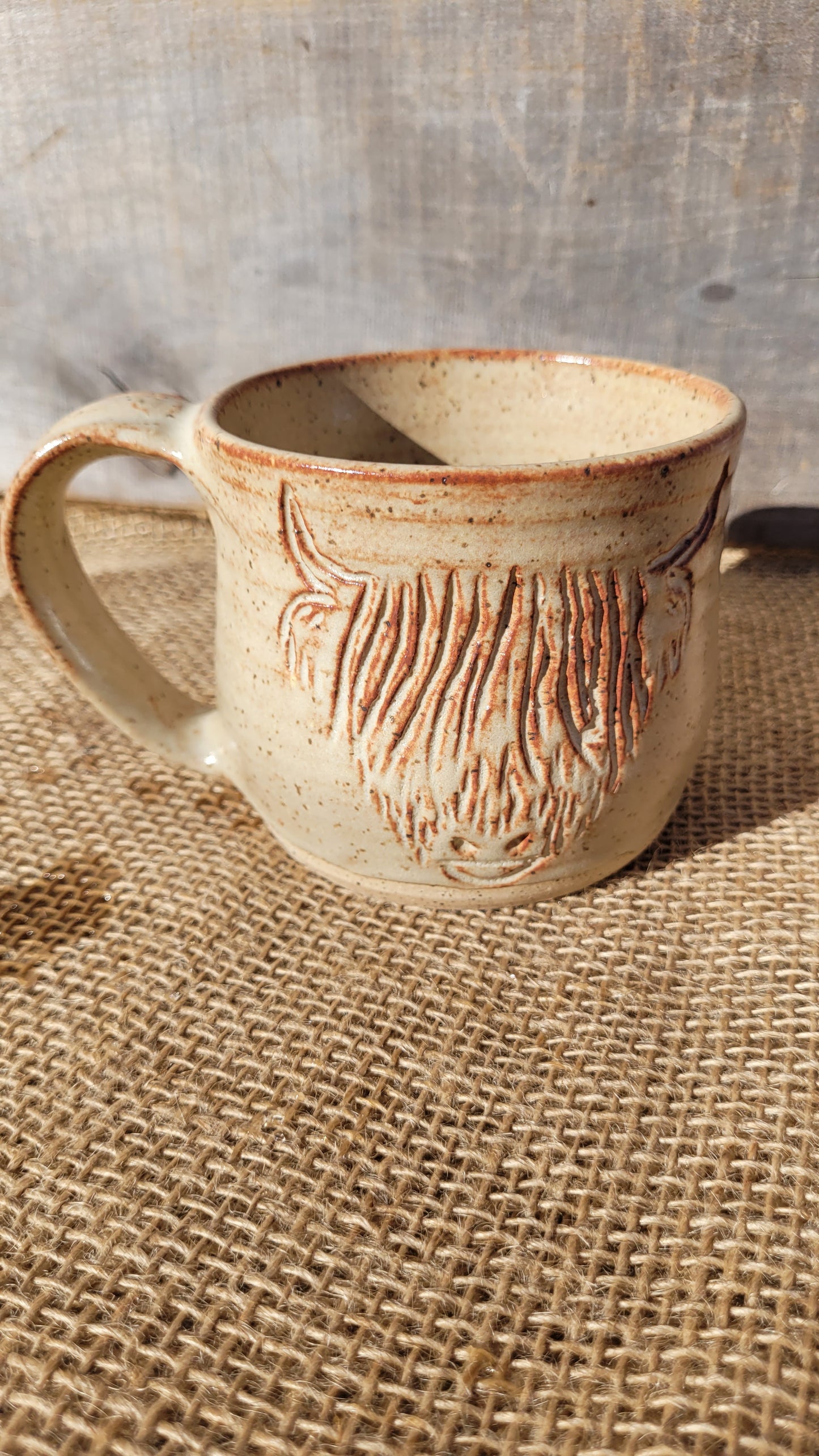 Chai Handcarved Highlander Wheelthrown Cappuccino Mug 16oz