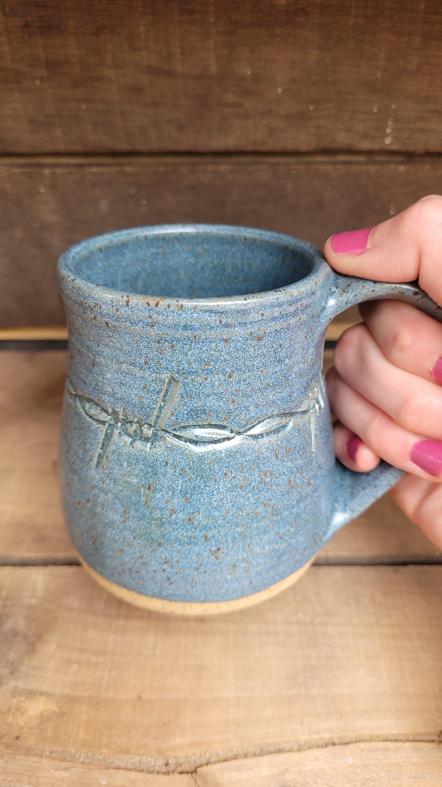Mountain Thrown Denim Barbed Wire Mug 13oz