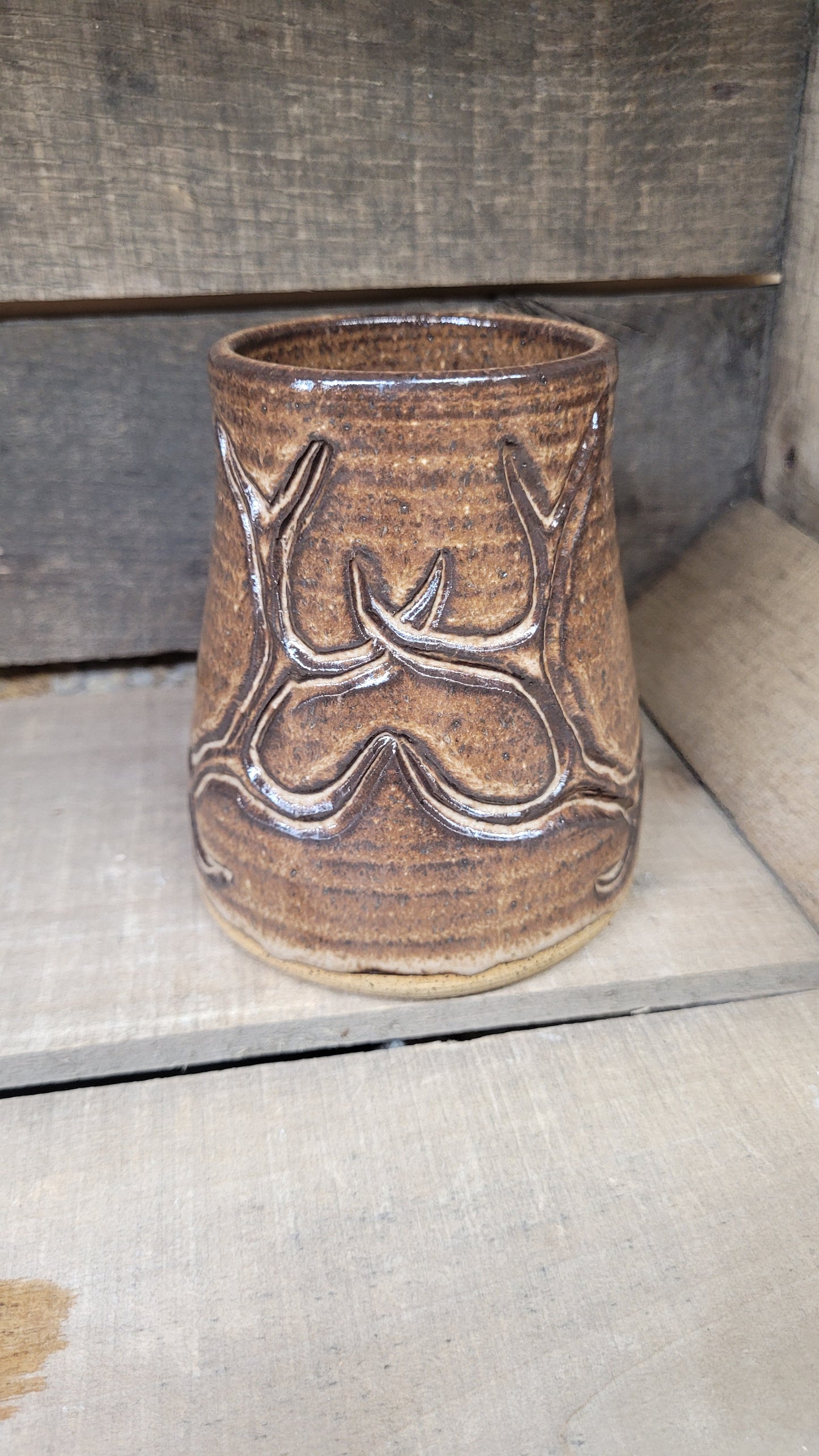 Mountain Thrown Brown Elk Antler Tumbler #1 13oz
