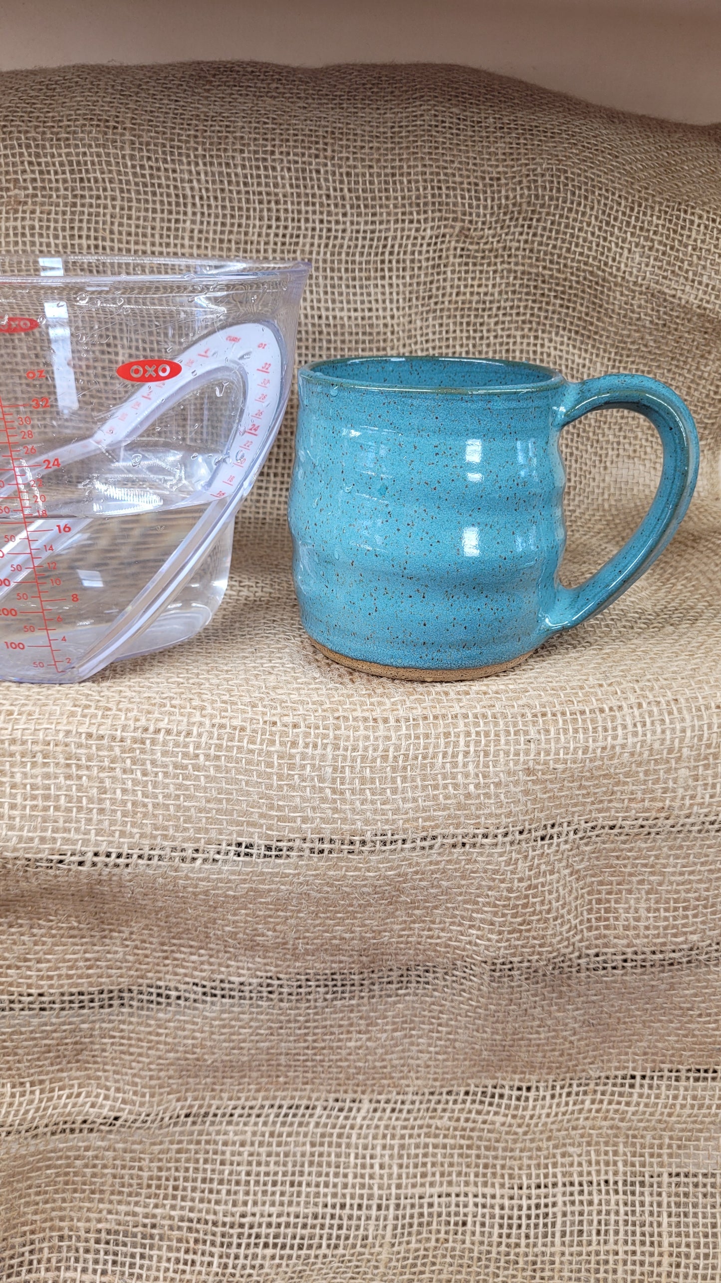 Turquoise Wheelthrown Bubble Mug 17oz