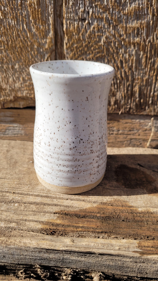 White Speckled Wheelthrown Vase