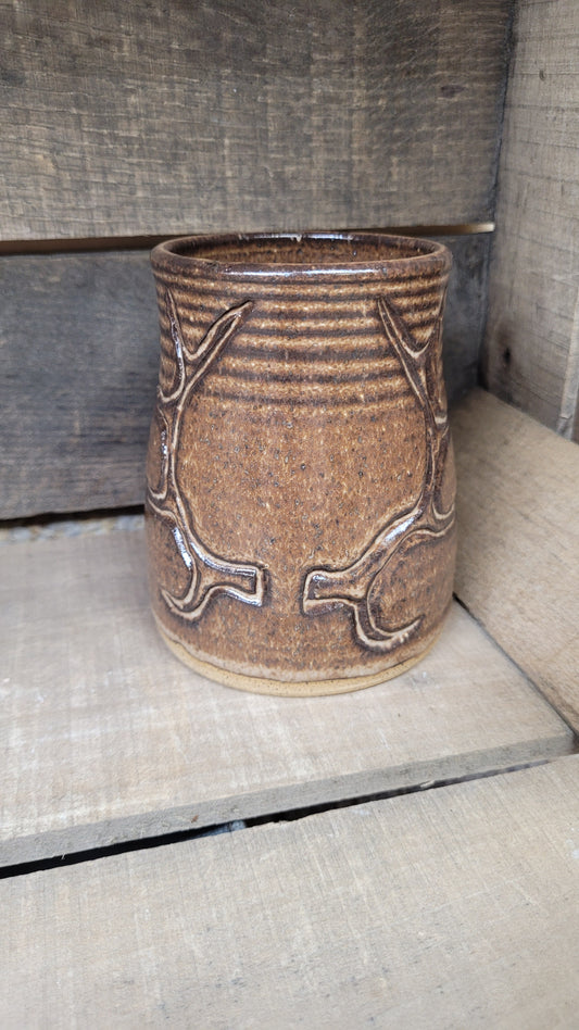 Mountain Thrown Brown Elk Antler Tumbler #2 14oz