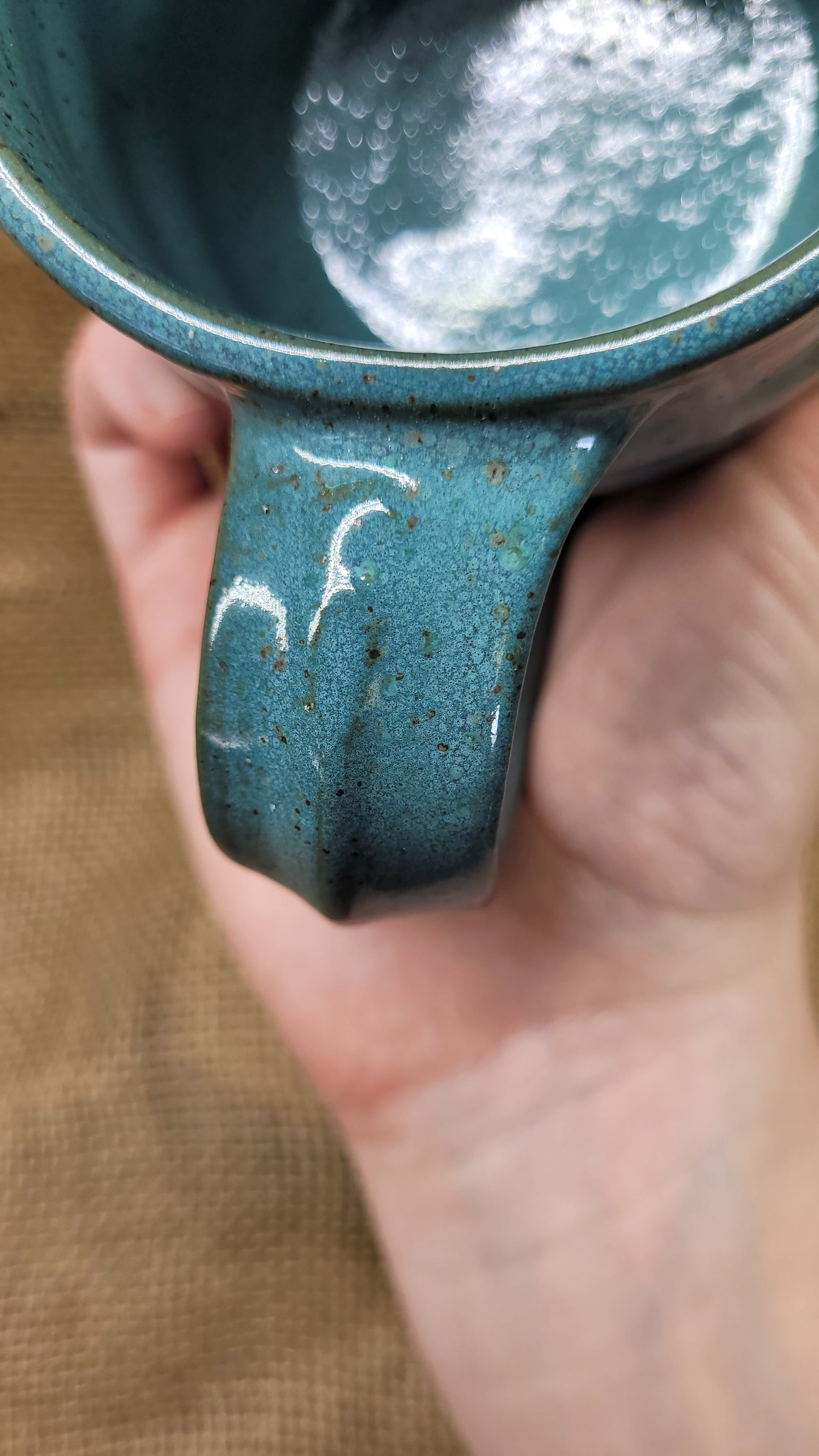 Turquoise Wheelthrown Bubble Mug 17oz